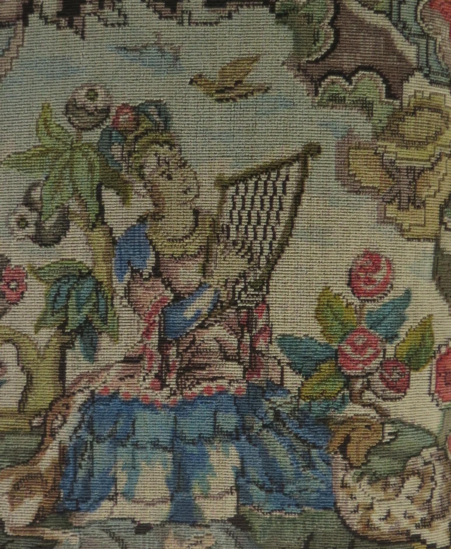 Woven Tapestry Cushion or Pillow in Aubusson style, French, 19th Century 5
