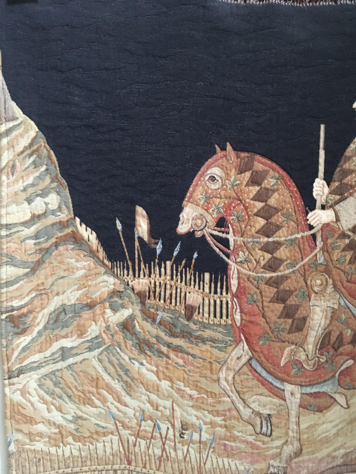 20th Century Italian Woven Tapestry of Rider  For Sale
