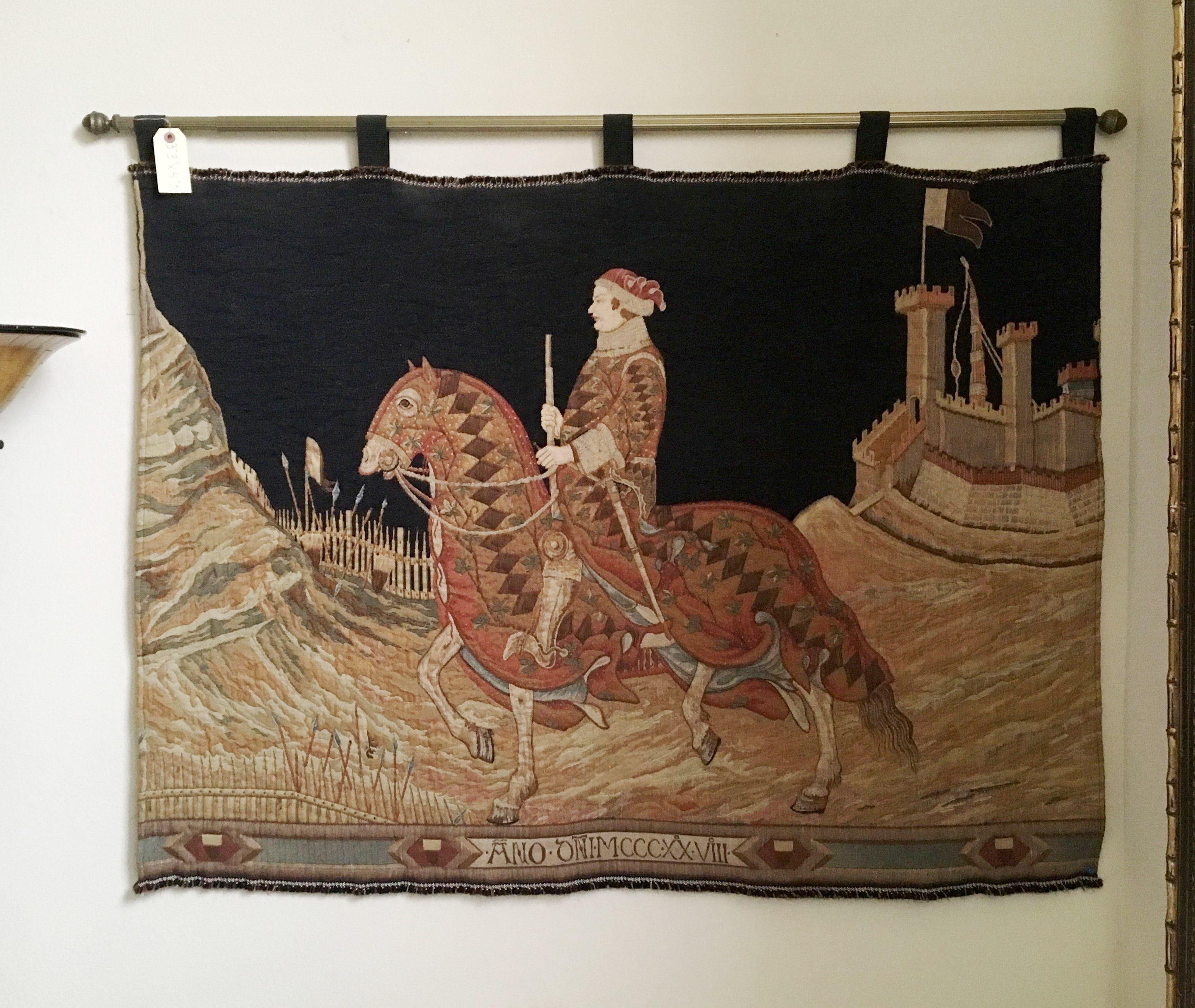 Italian Woven Tapestry of Rider  For Sale 4