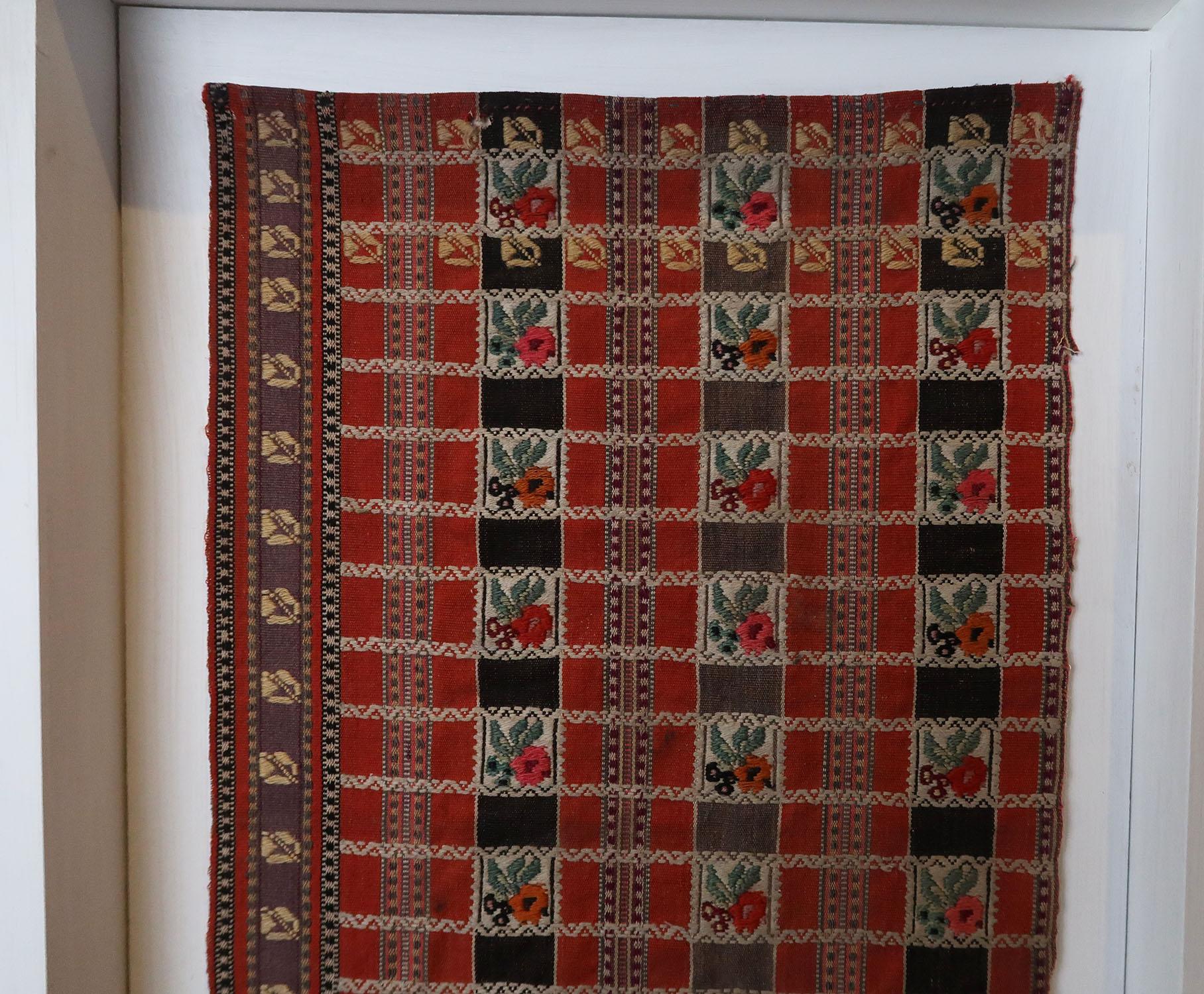 Balkan Woven Textile Fragment. East European. 19th Century For Sale