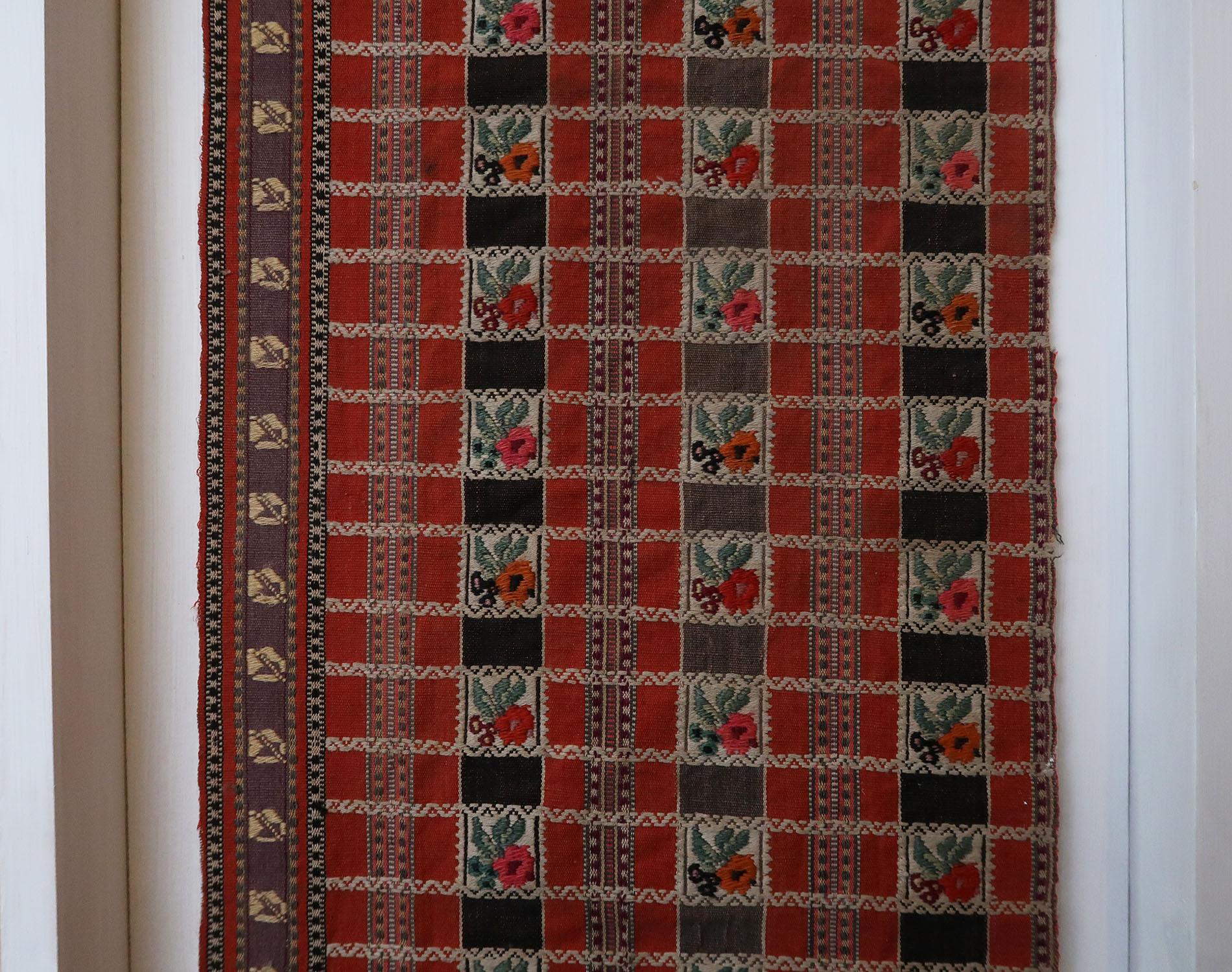 Embroidered Woven Textile Fragment. East European. 19th Century For Sale