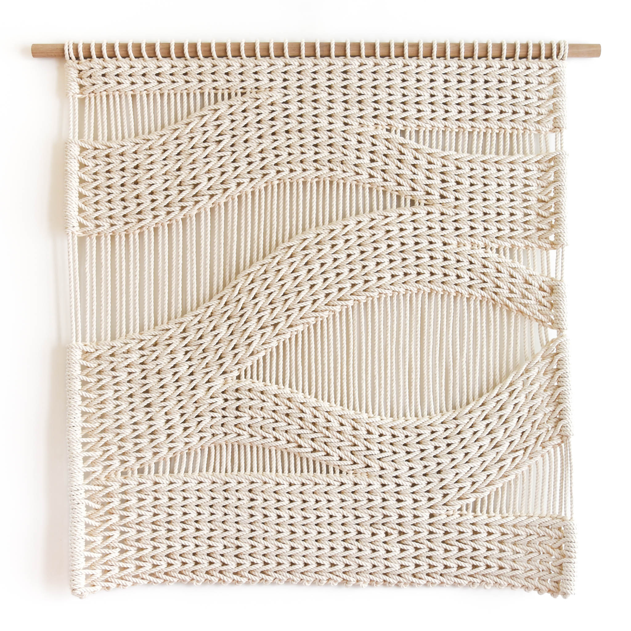 Woven Wall Hanging, Fiber Art Tapestry, Rope Art, CURRENT by TAMAR SAMPLONIUS