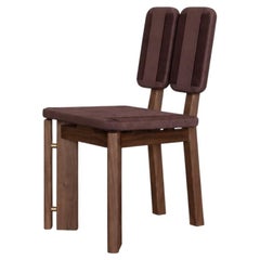 Woven Walnut Dining Chair with Burgundy Nylon Cord Atara 02