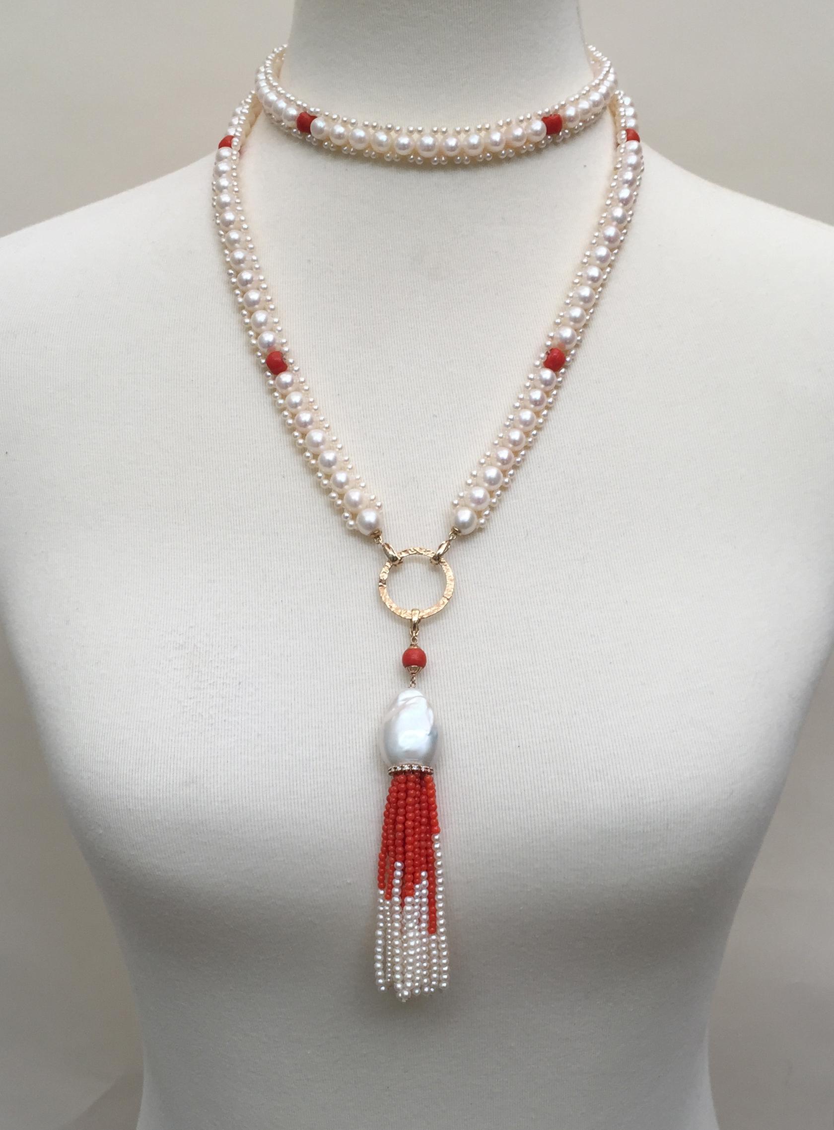 coral and pearl necklace