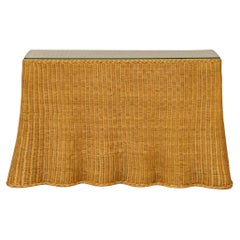Woven Wicker Console Table