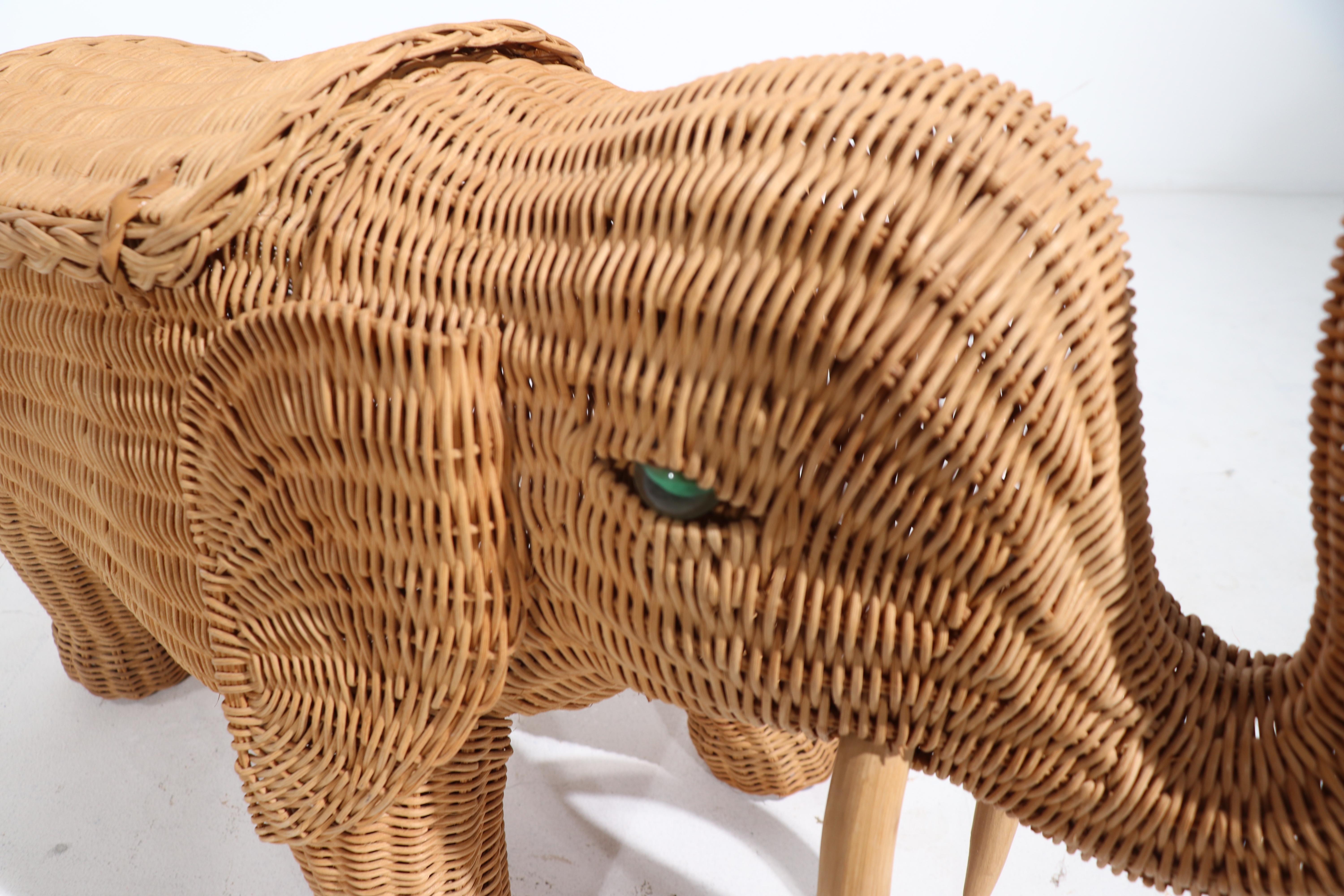 Woven Wicker Elephant Basket 1