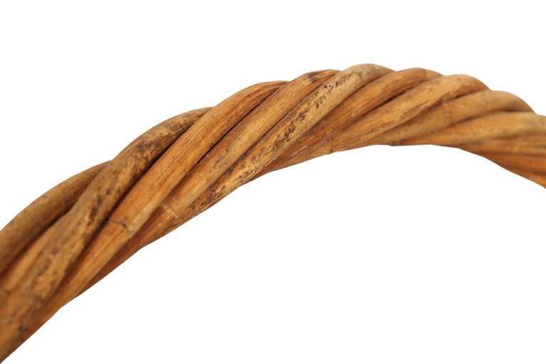 Woven Wicker Shopping Basket For Sale at 1stDibs