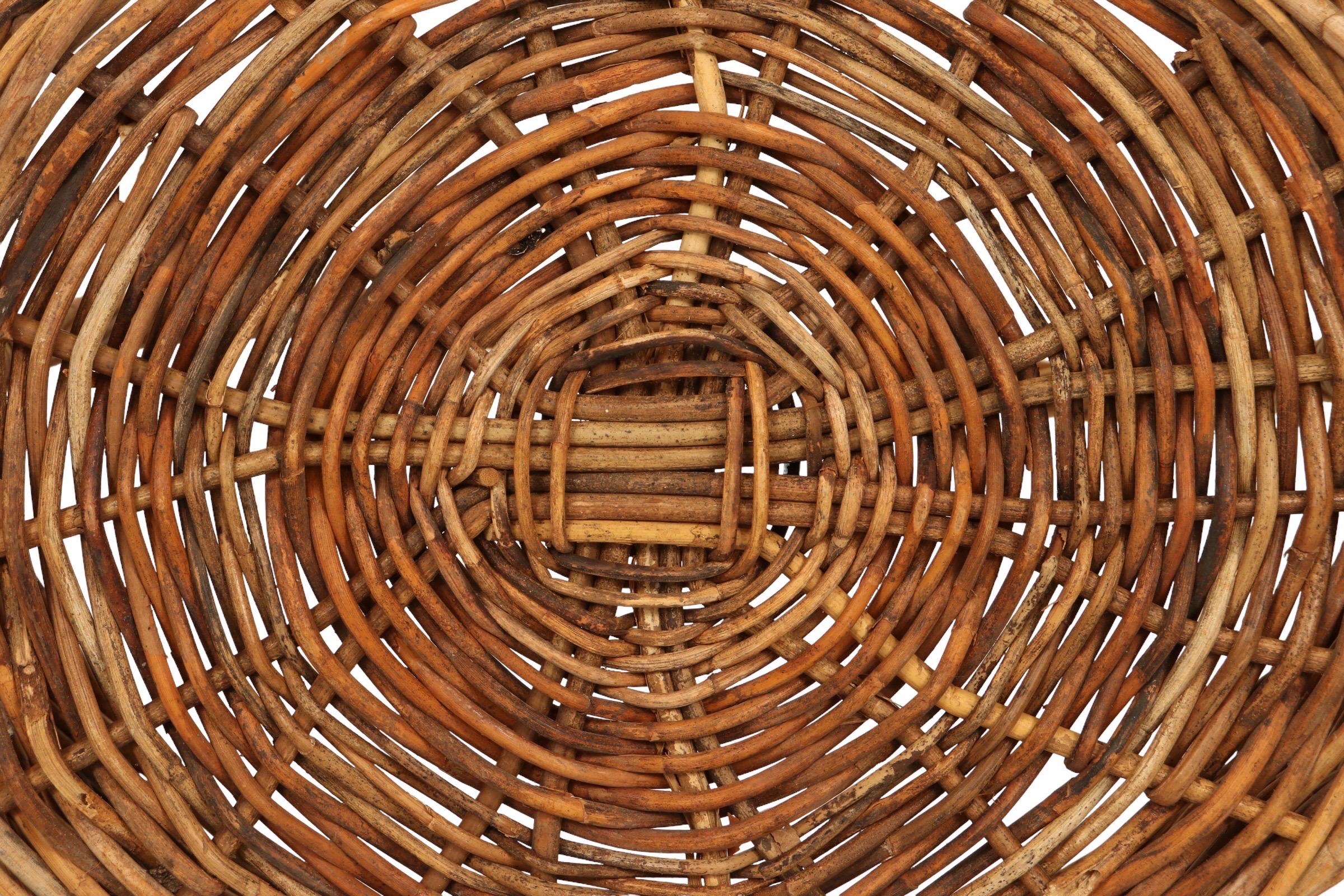 Woven Wicker Shopping Basket For Sale 1