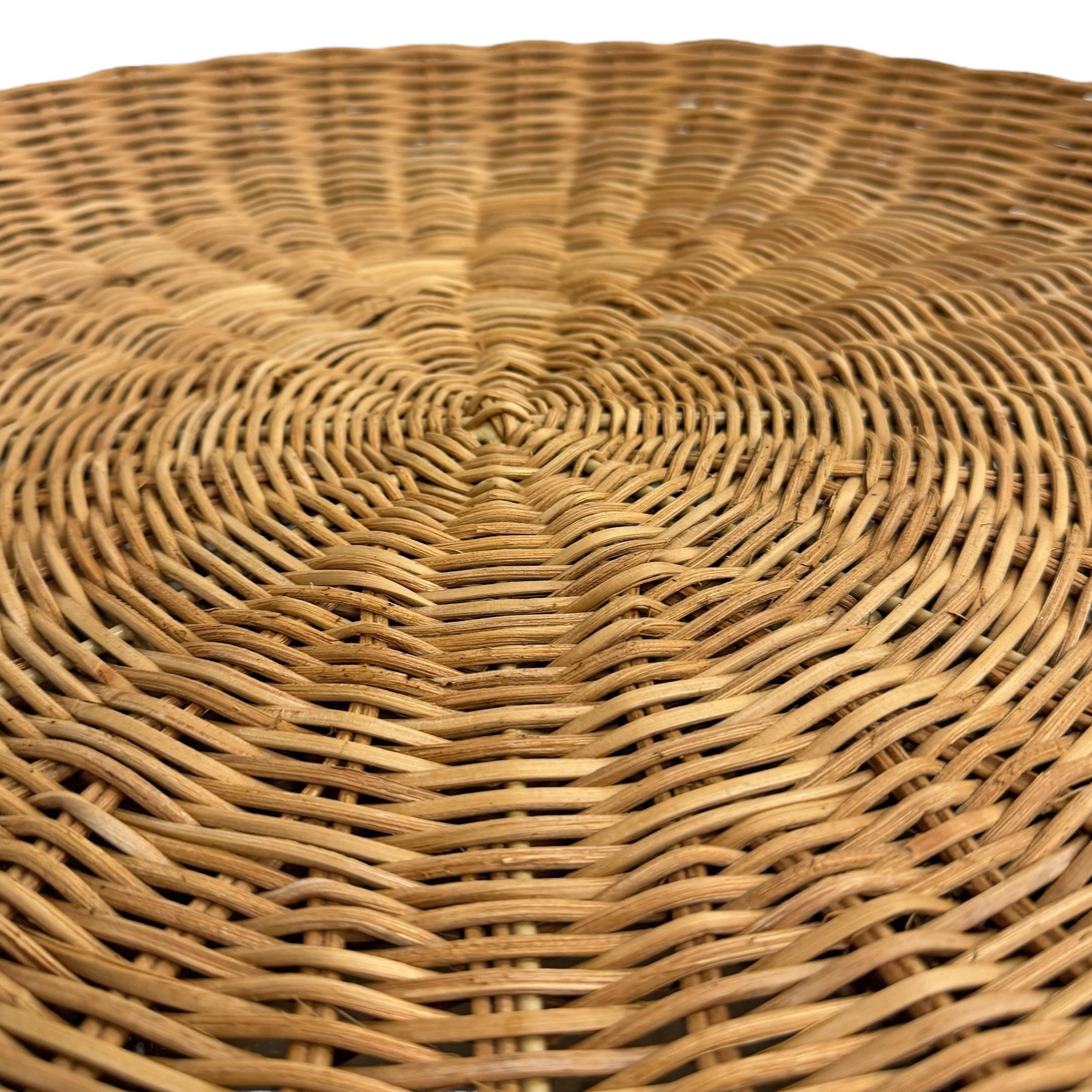 Woven Wicker Side Table For Sale 4