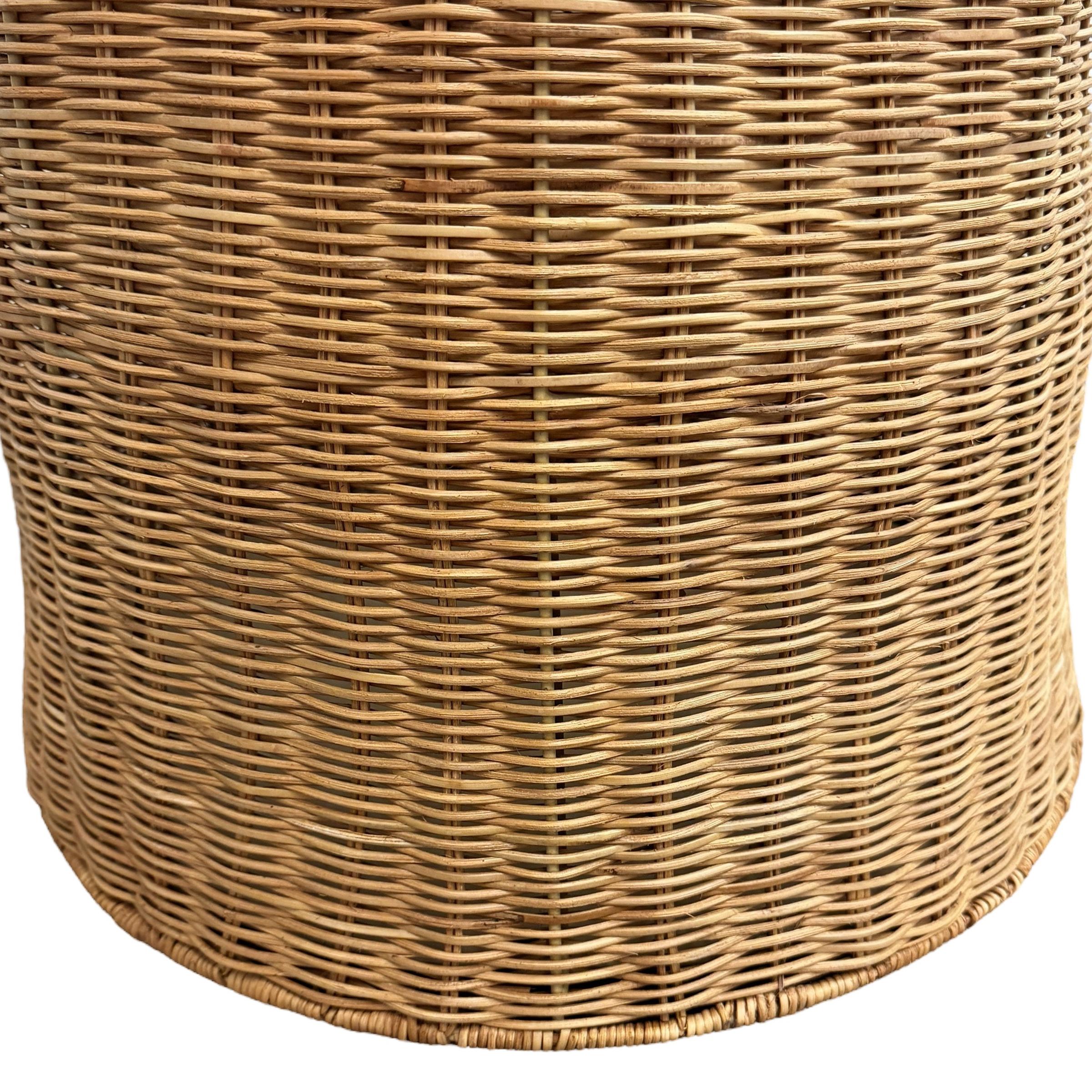 Woven Wicker Side Table For Sale 6
