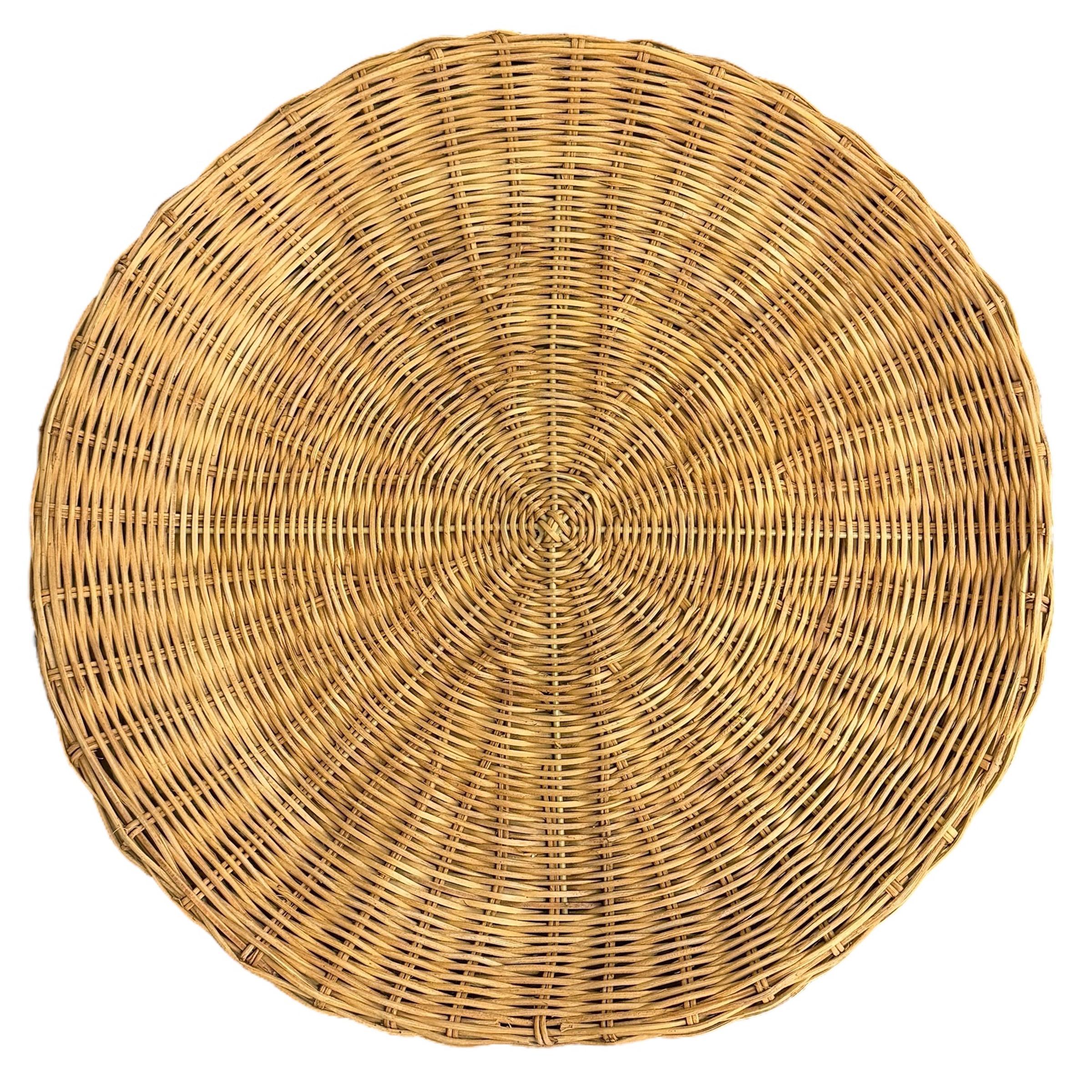Woven Wicker Side Table For Sale 1
