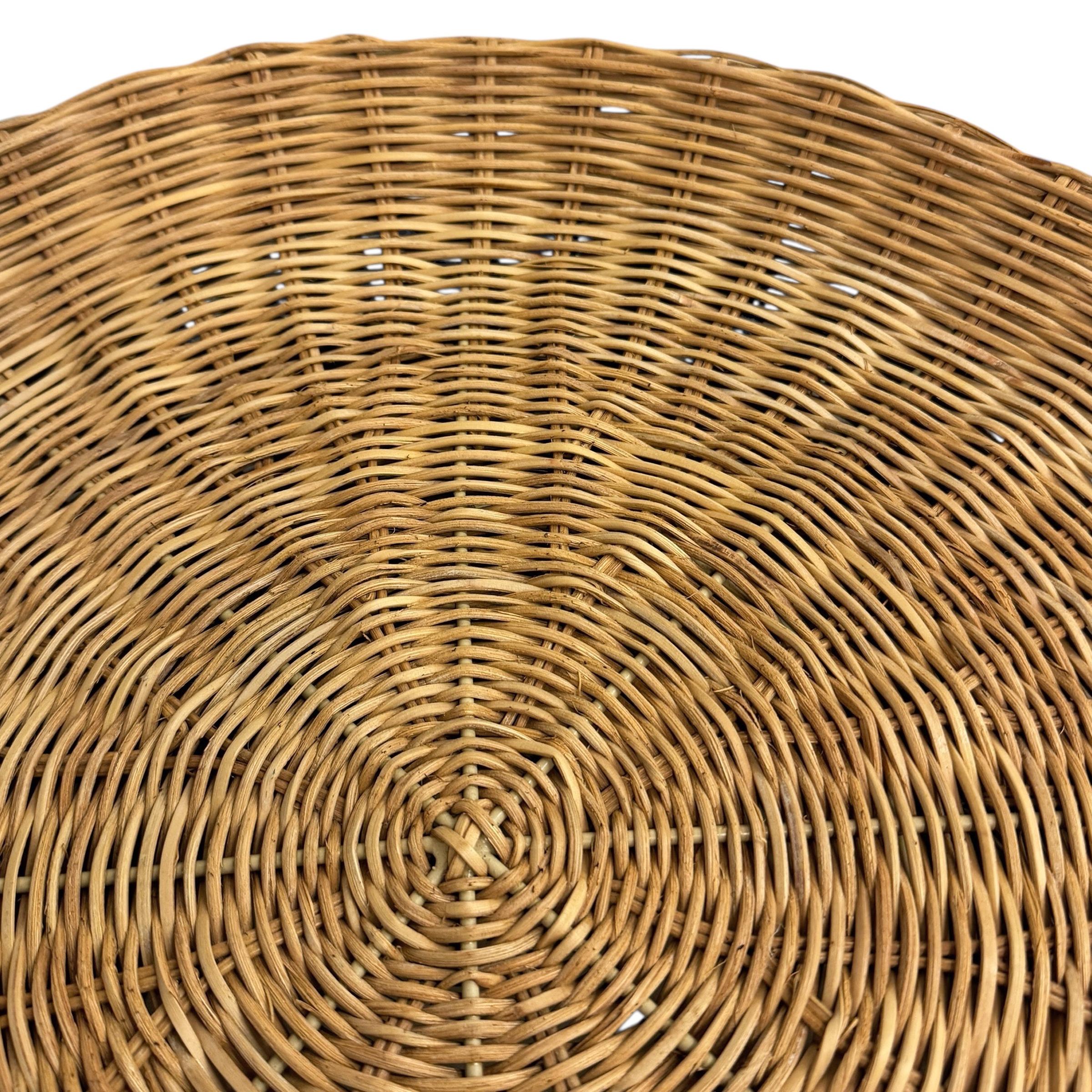 Woven Wicker Side Table For Sale 2
