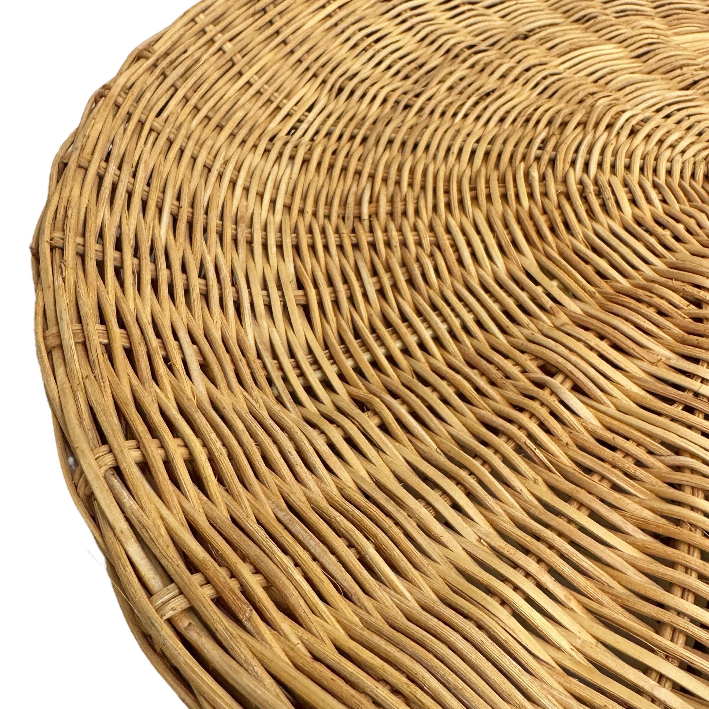 Woven Wicker Side Table For Sale 3