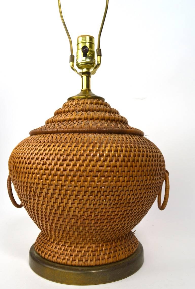 Adirondack Woven Wicker Table Lamp