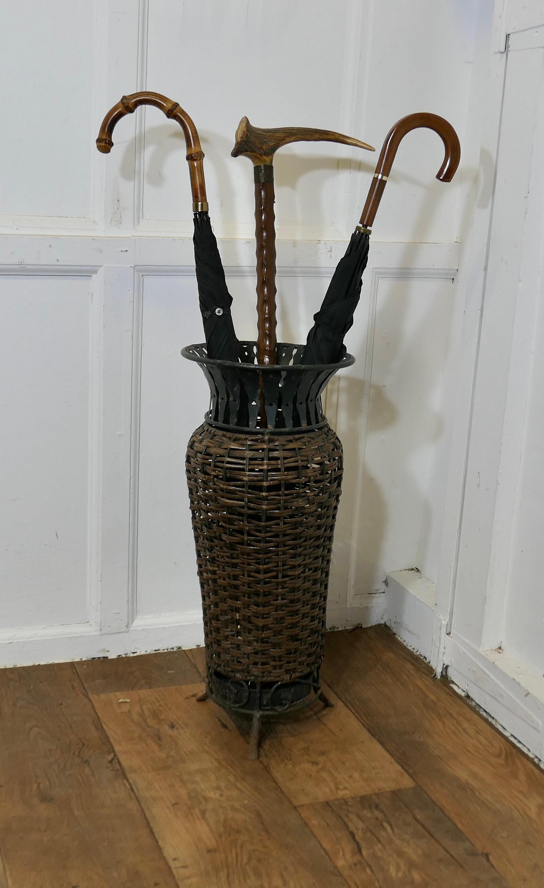 Mid-20th Century Woven Willow Stick  of Umbrella Stand  A lovely country piece For Sale