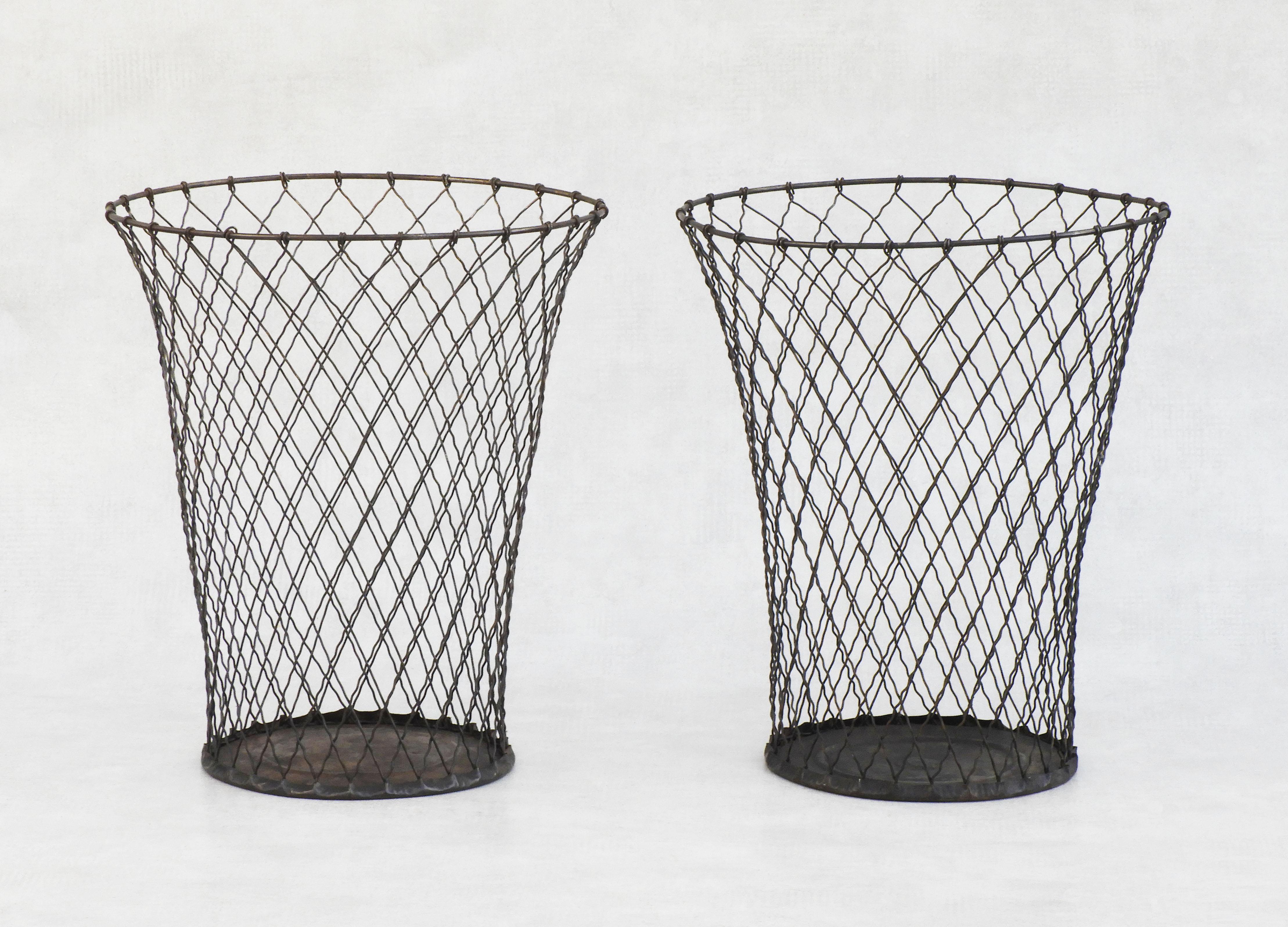 Woven Wire Waste Paper Basket, c1950 at 1stDibs