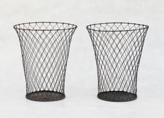 Woven Wire Waste Paper Basket, c1950