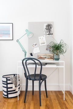 Woven Wool Basket in Navy and White, Custom Crafted in the USA, Raised Line