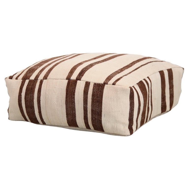 Woven Wool Moroccan Floor Pouf Tribal Berber Pillow Seat For Sale at