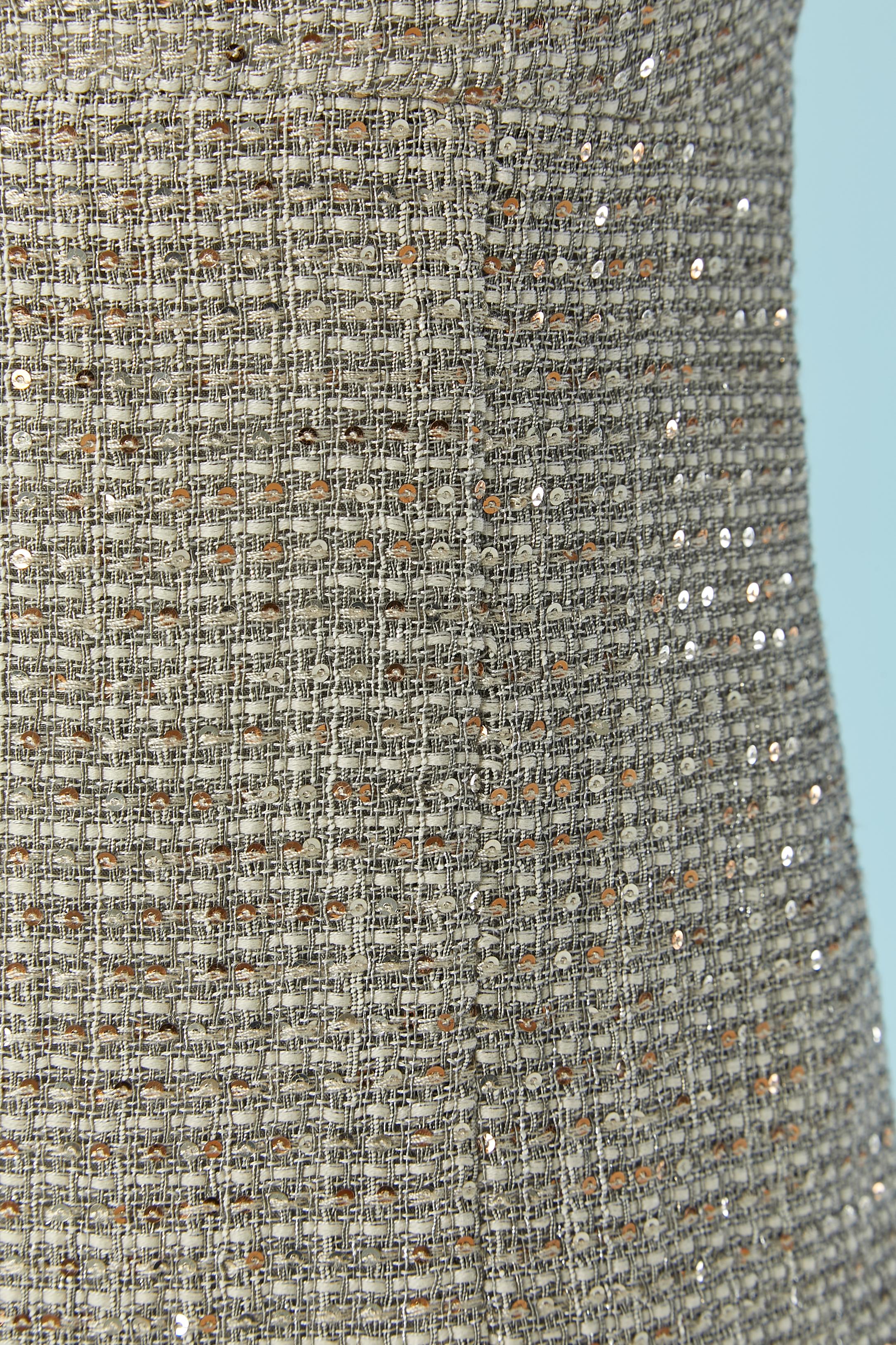Abito da cocktail senza maniche in lana intrecciata con piccole paillettes Escada In condizioni ottime in vendita a Saint-Ouen-Sur-Seine, FR