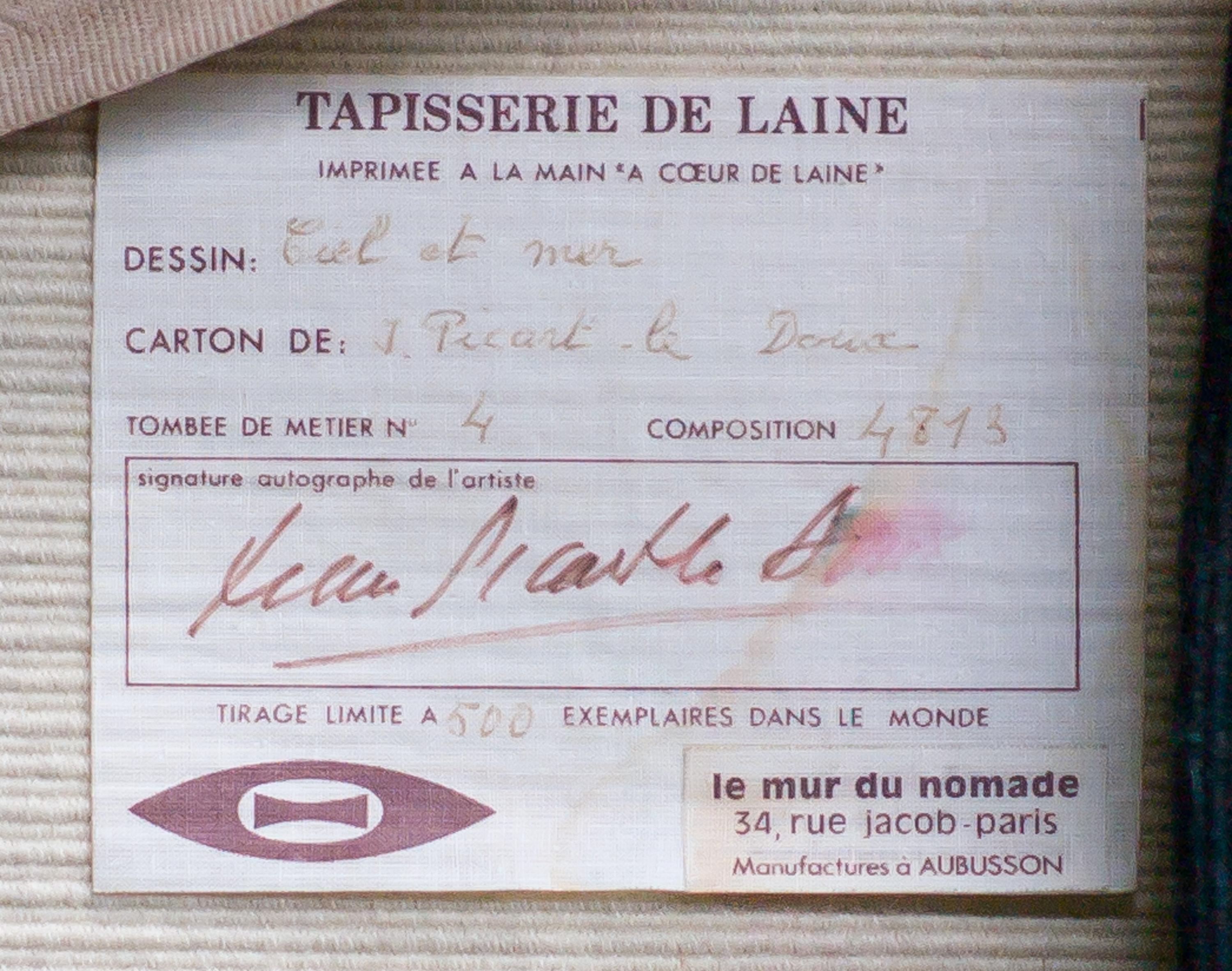Mid-Century Modern Tapisserie en laine tissée « Ciel et Mer » de Jean Picart Le Doux