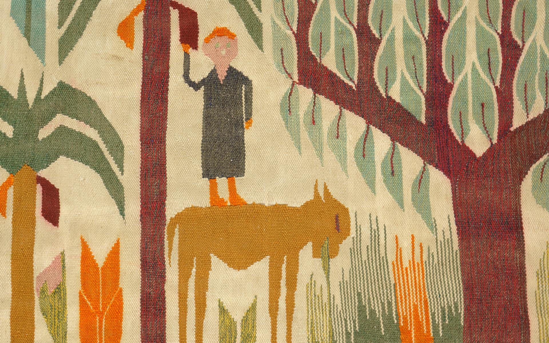 Mid-Century Modern Tapisserie en laine tissée dans le style d'Evelyn Ackerman en vente