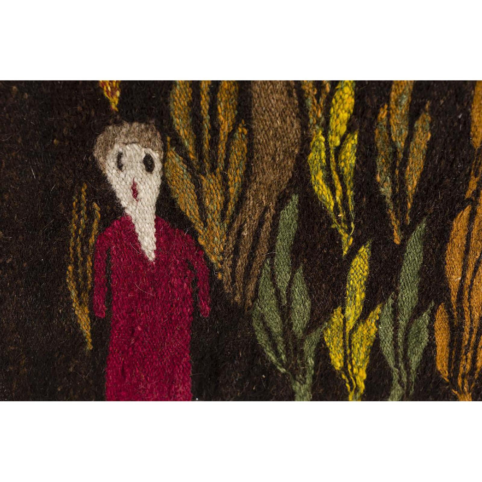 Hand-Woven Woven Wool Tapestry in the Style of Evelyn Ackerman For Sale