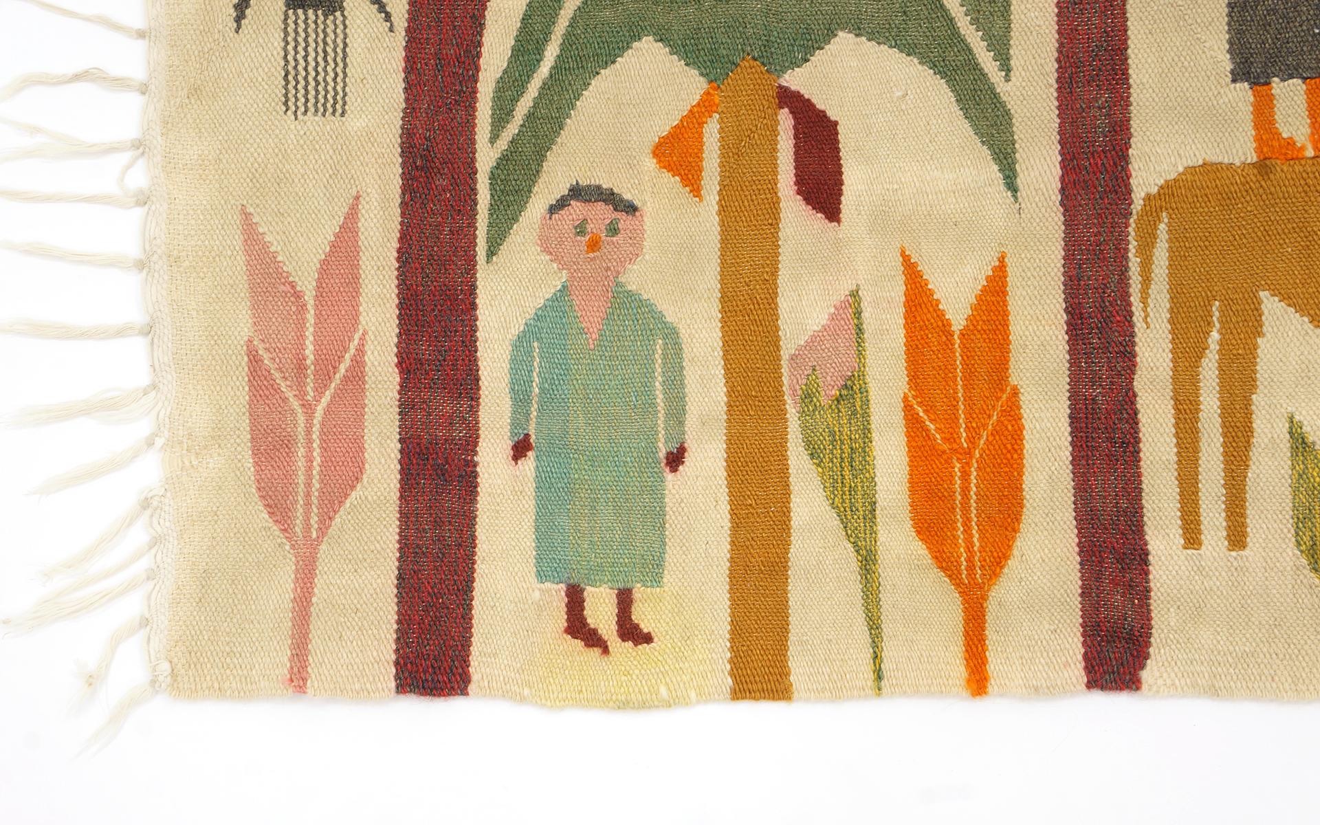 Mid-Century Modern Woven Wool Tapestry in the Style of Evelyn Ackerman For Sale