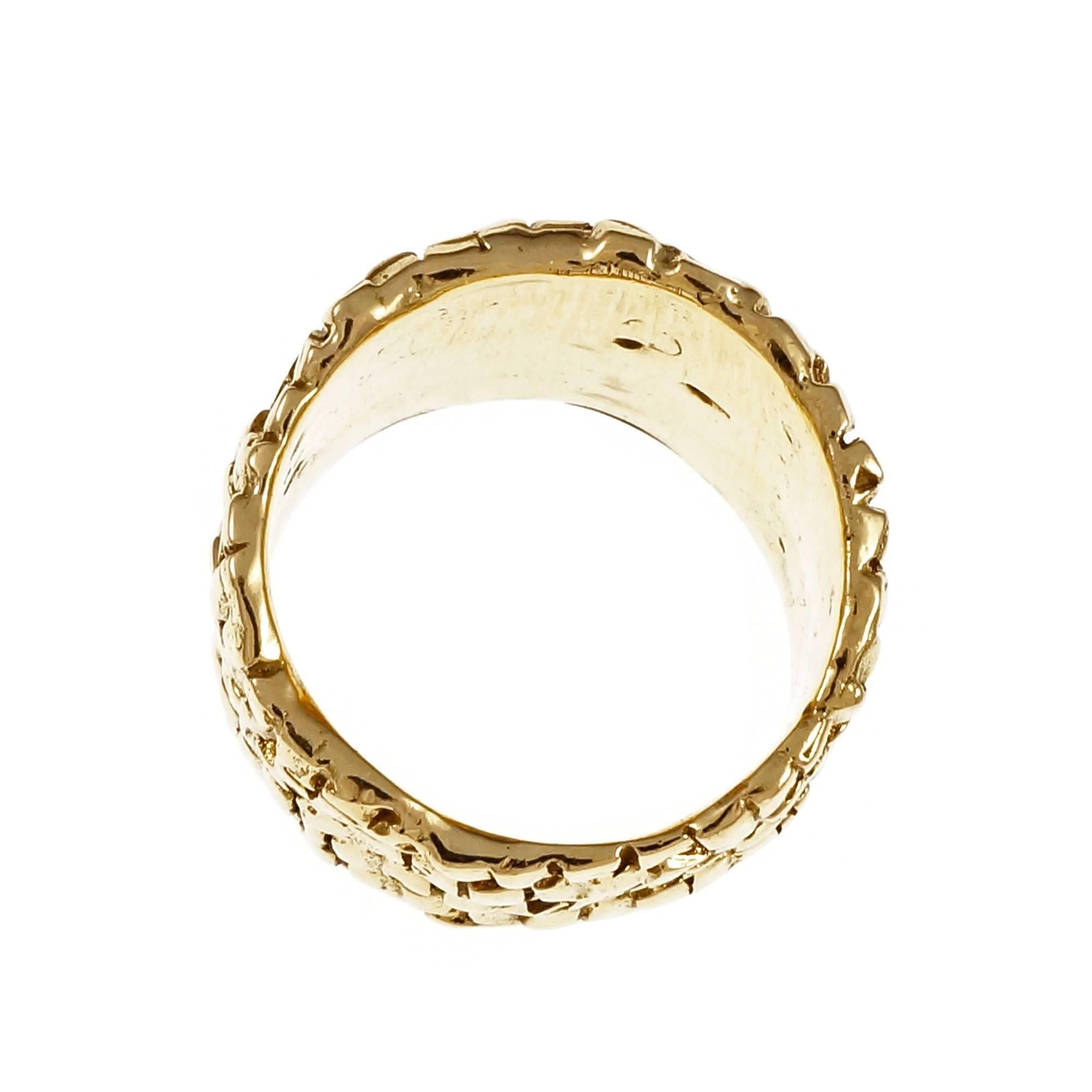 Woven Yellow Gold Band Ring In Good Condition For Sale In Stamford, CT