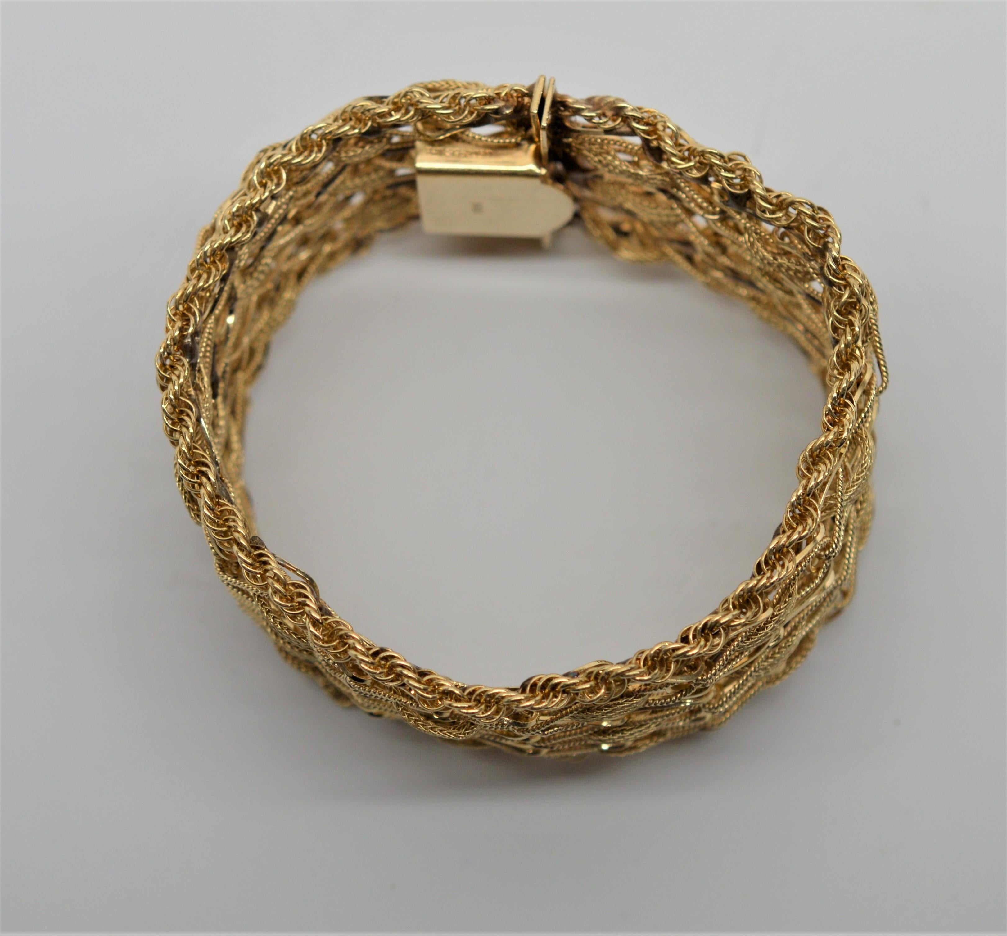 18kt yellow gold woven bracelet