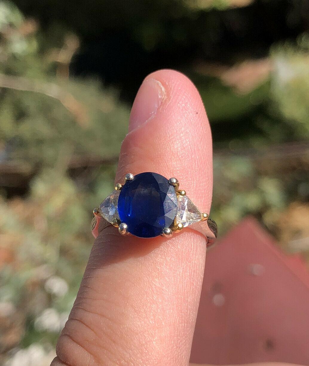 
Wow 18k Yellow & White Gold Natural Sapphire Diamond Ring 4.06ctw 6.7g



 Beautiful sapphire & diamond ring 

Very elegant for everyday wear !! 

Approx 0.73 ctw of diamonds K SI1-SI2

Sapphire size approx ct 3.33



100% NATURAL 

Size 6

Weight