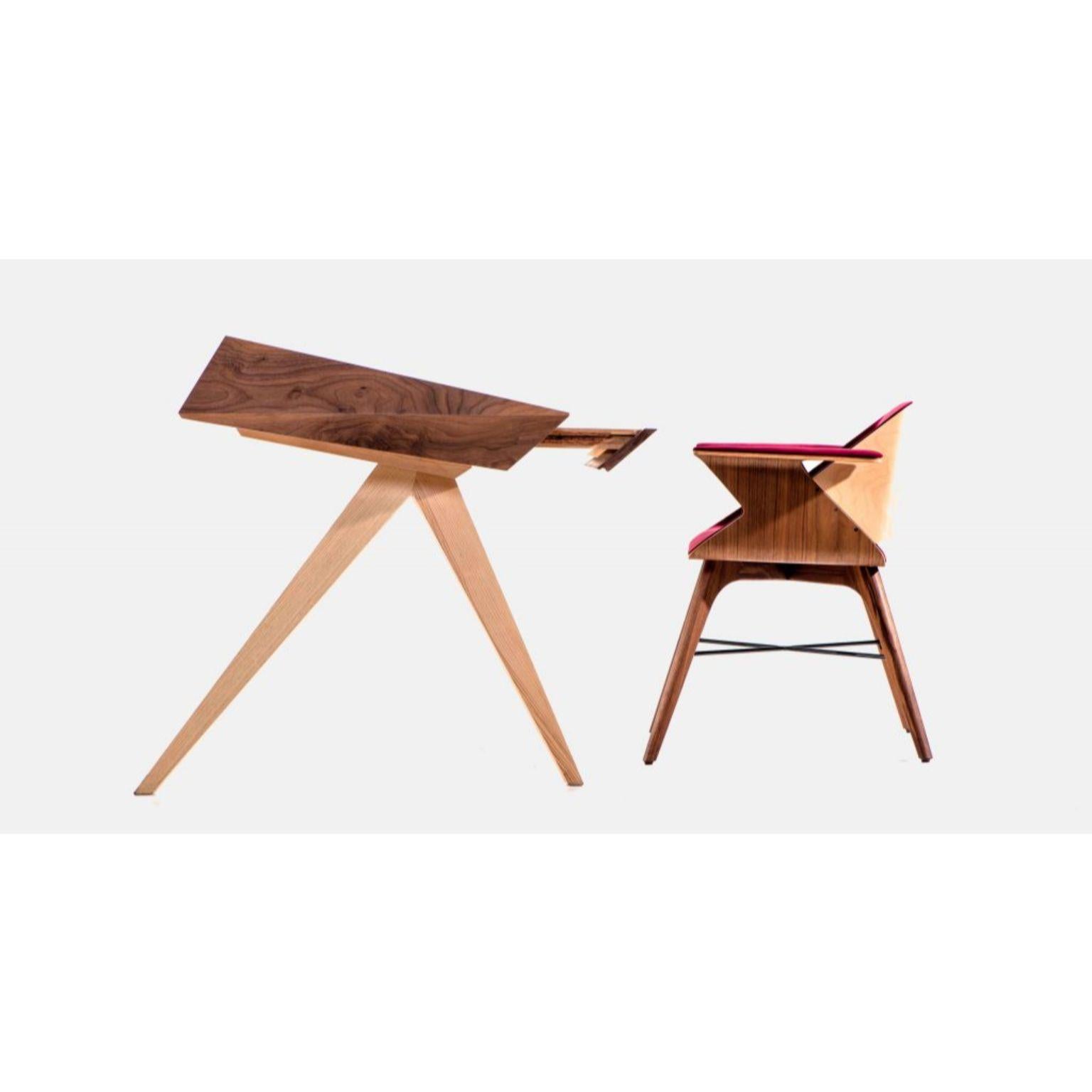 Walnut Wow Desk by Alexandre Caldas For Sale