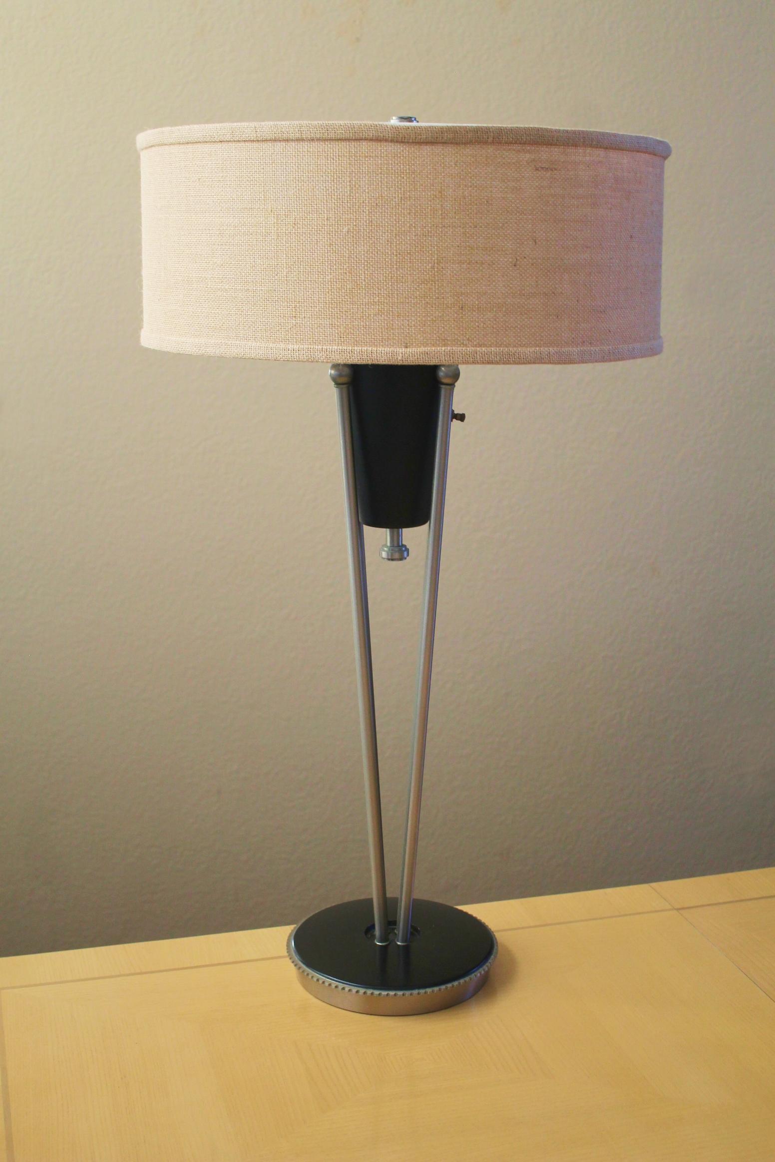 Mid-Century Modern Wow! Stiffel *Incredibles 2* Mid Century Danish Modern Table Lamp Rare Aluminum! For Sale