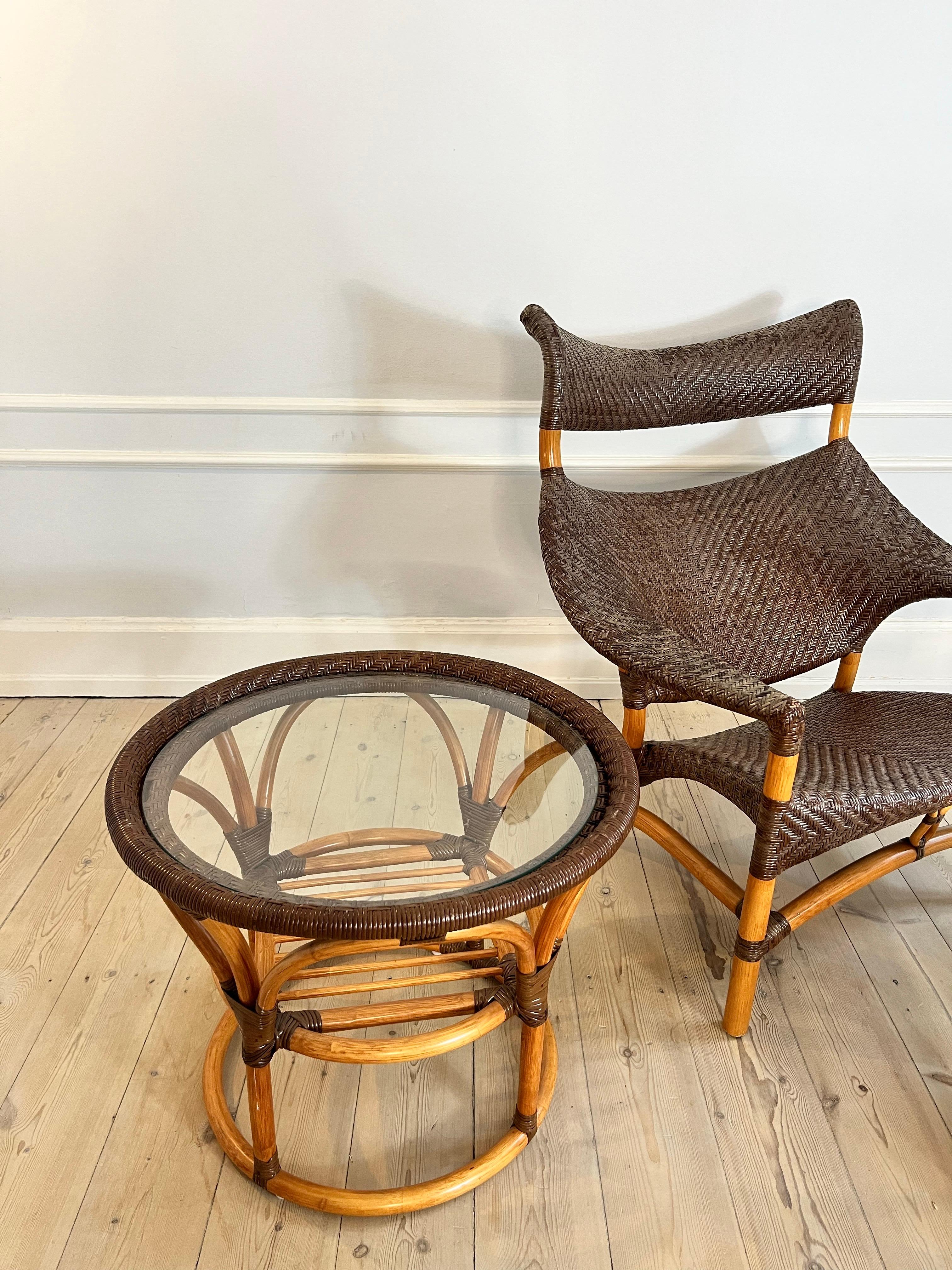 Rattan / Wicker Bamboo Lounge / Living room set by Yuzuru Yamakawa. For Sale 3