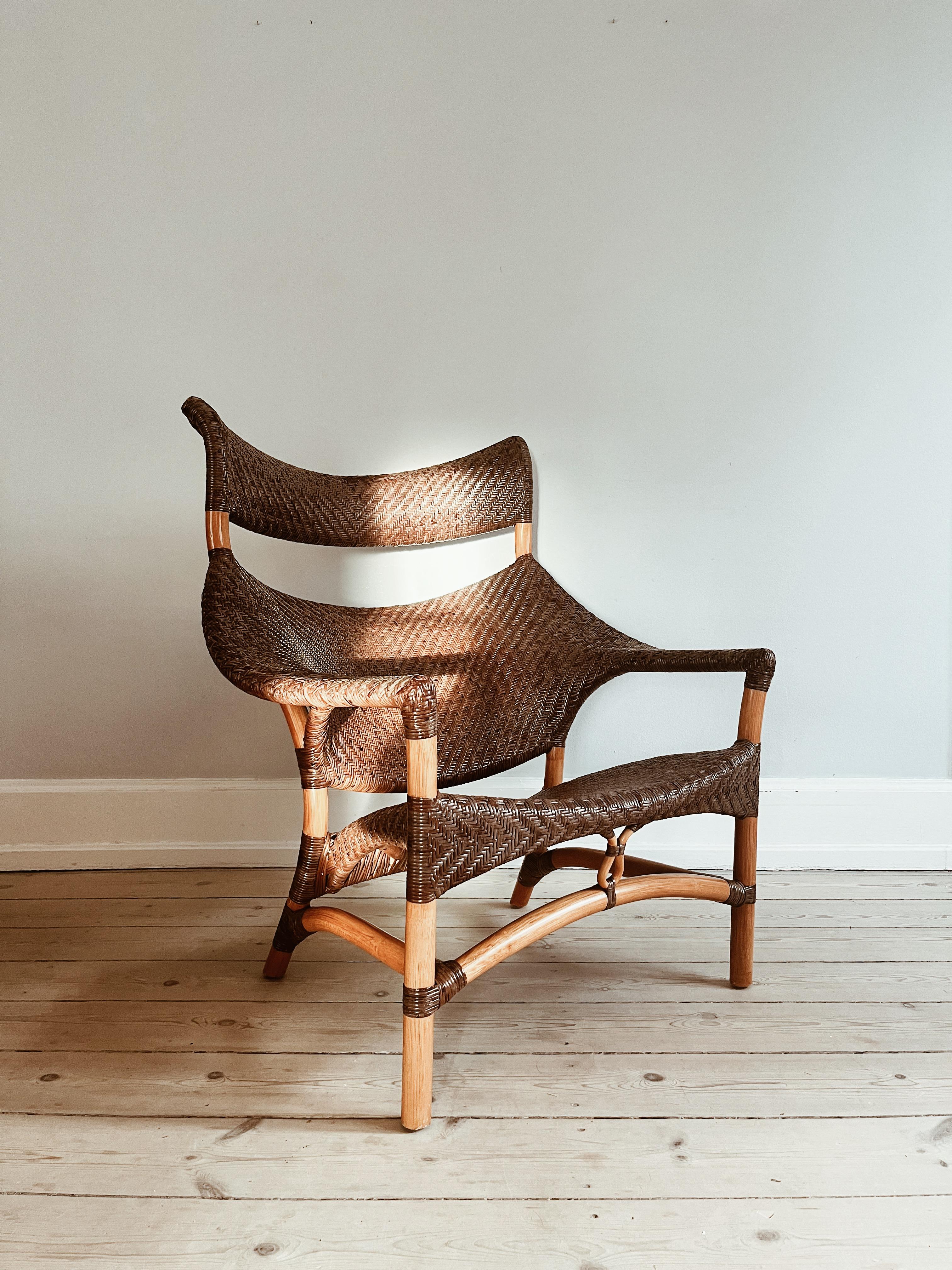 Rattan / Wicker Bamboo Lounge / Living room set by Yuzuru Yamakawa. For Sale 5