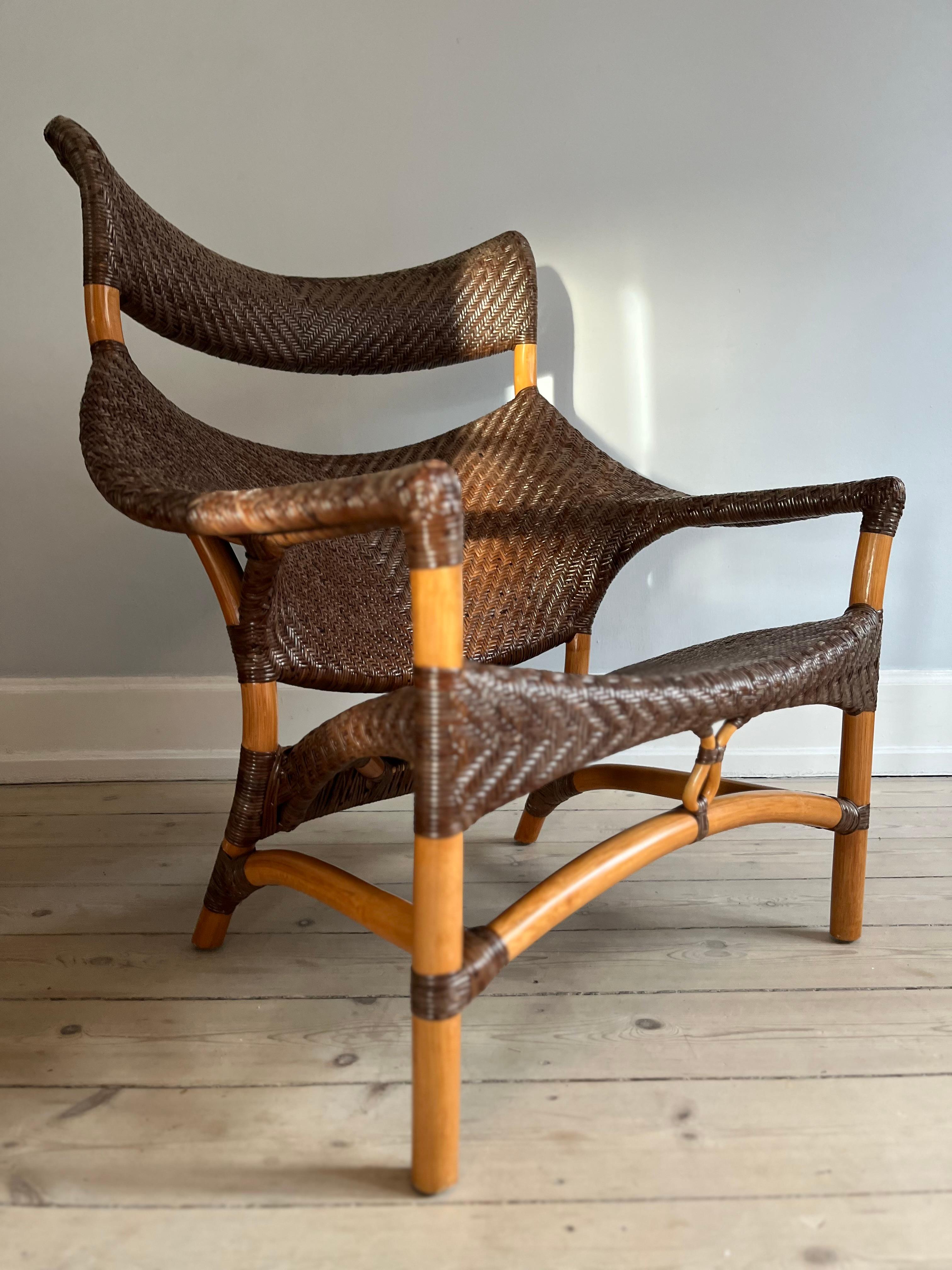 Rattan / Wicker Bamboo Lounge / Living room set by Yuzuru Yamakawa. For Sale 6