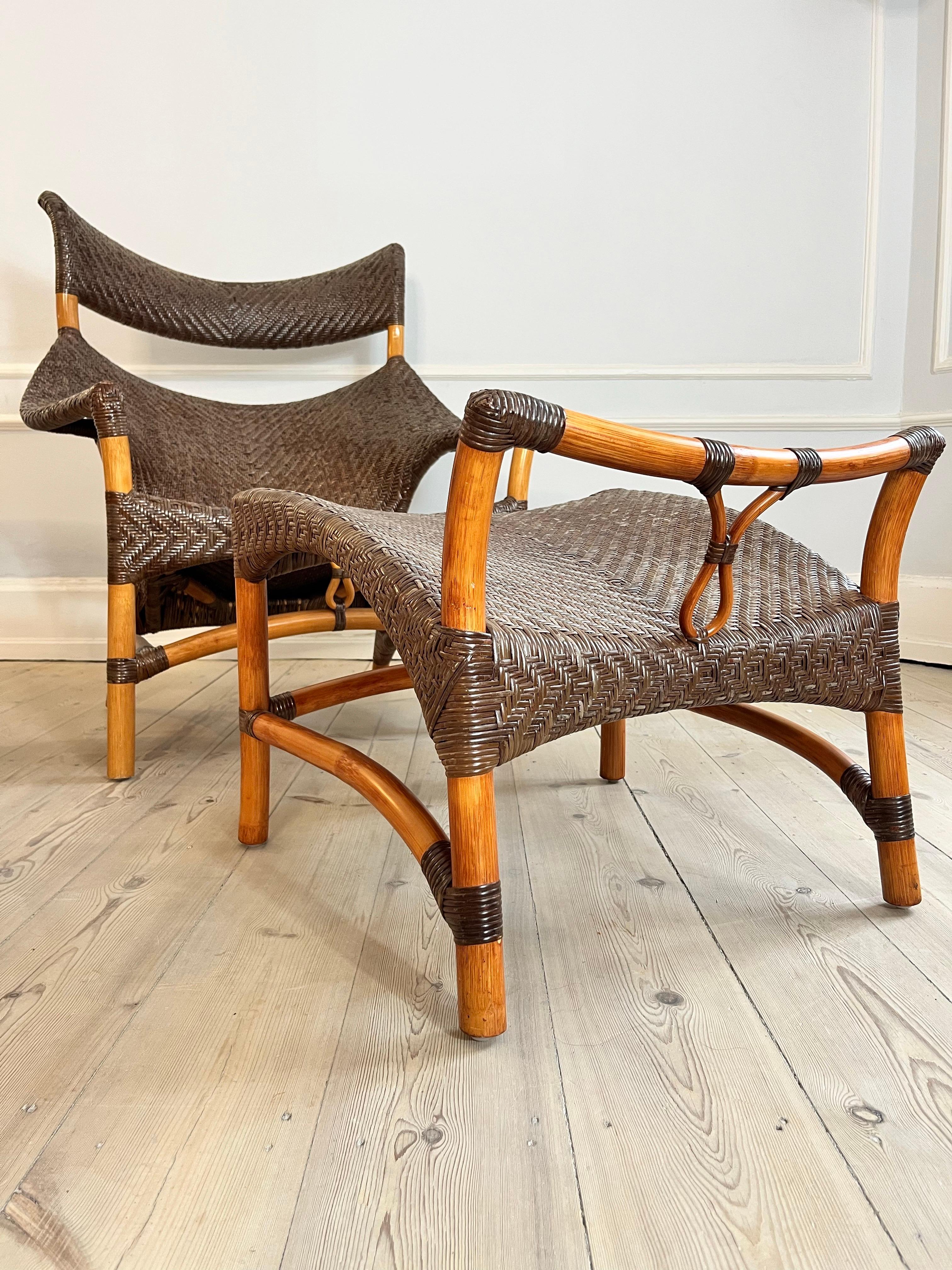 Rattan / Wicker Bamboo Lounge / Living room set by Yuzuru Yamakawa. For Sale 2
