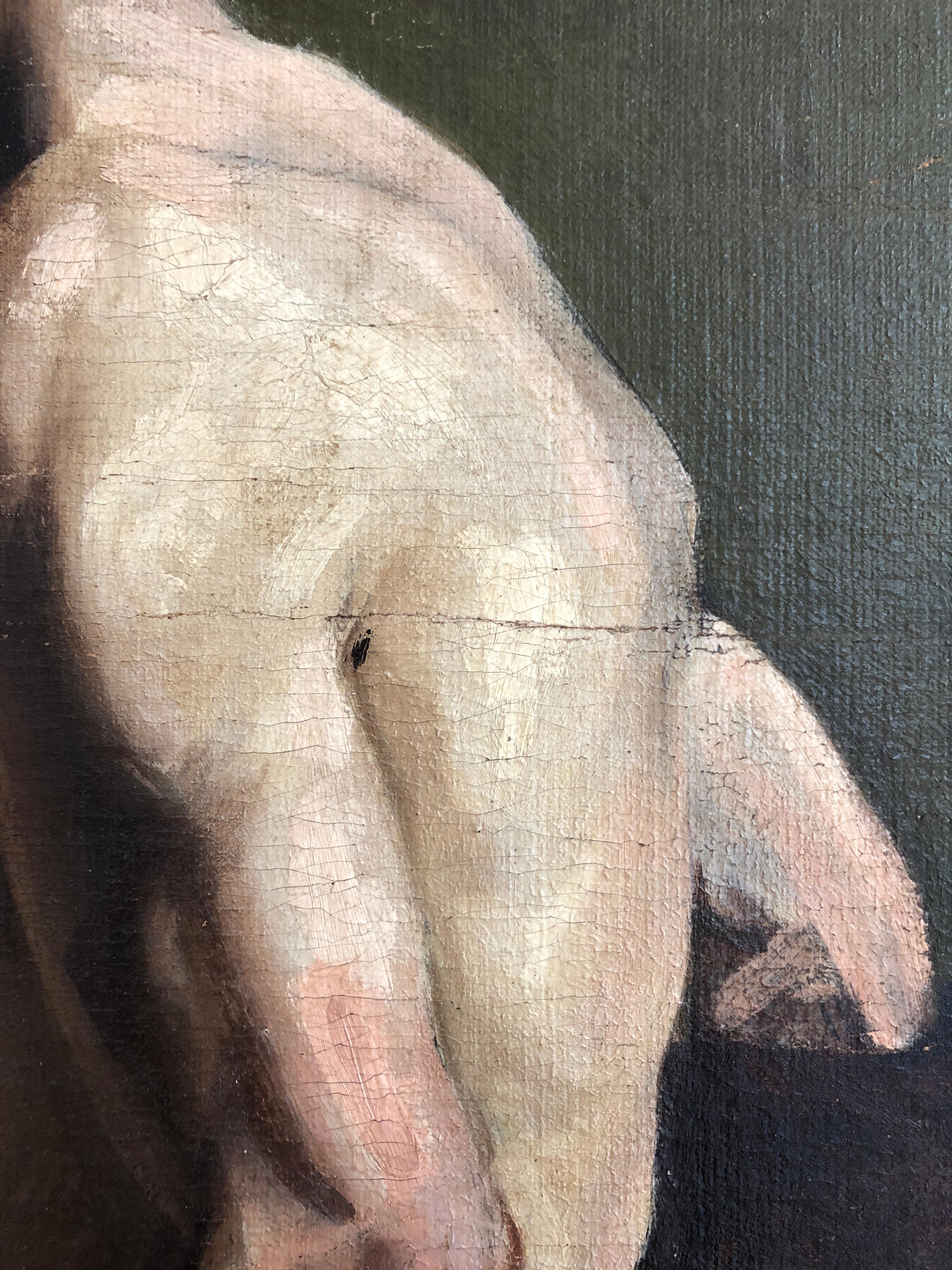 Naked man posing seated For Sale 3