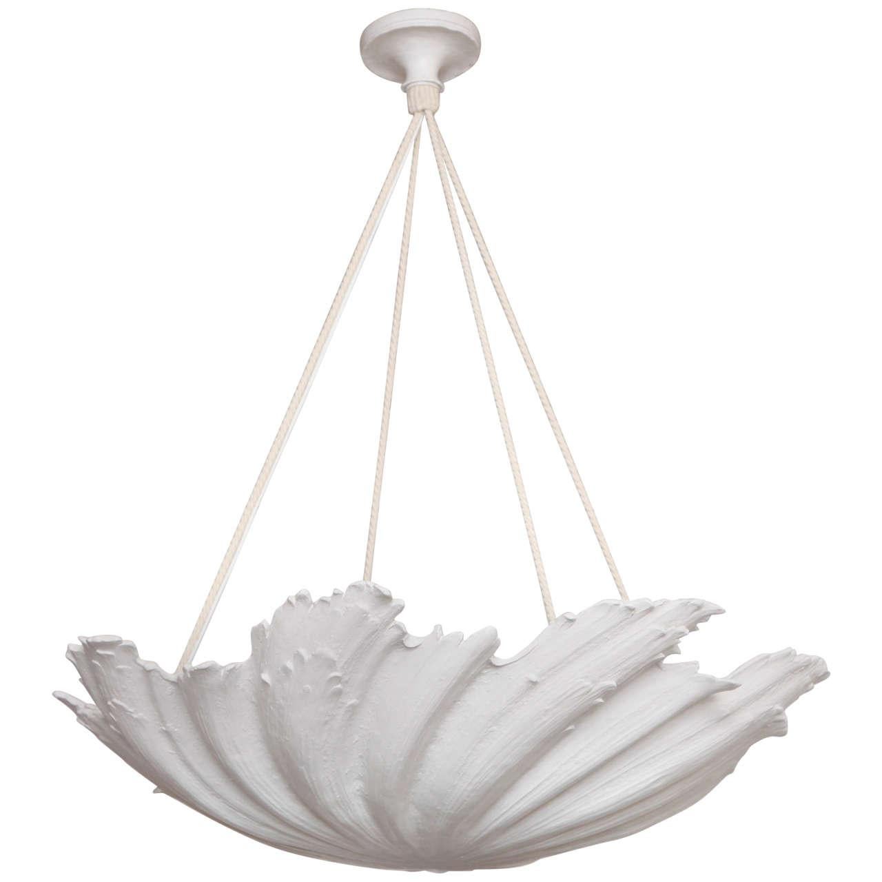 WP Sullivan the shell chandelier
Sculpted shell form chandelier in cast plaster resin.
Hung with twisted ivory cord to your requested 48