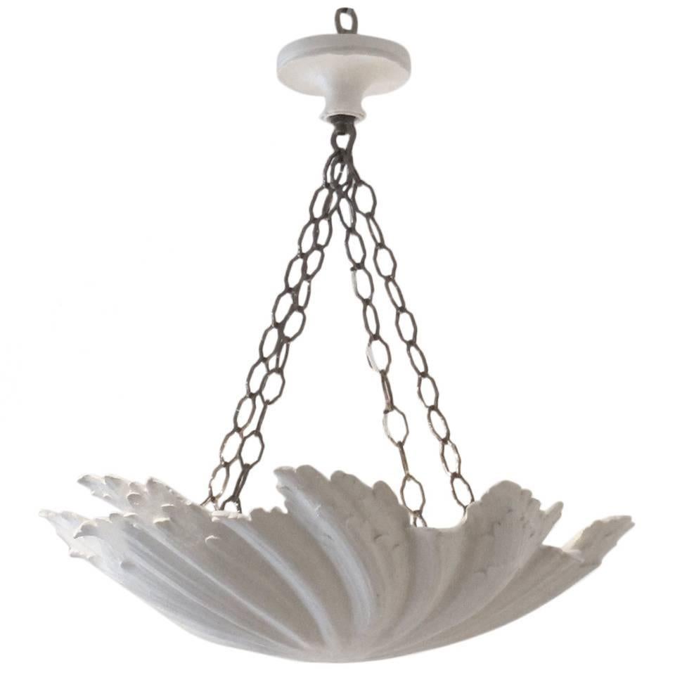 WP Sullivan Plaster Shell Chandelier In New Condition For Sale In New York, NY