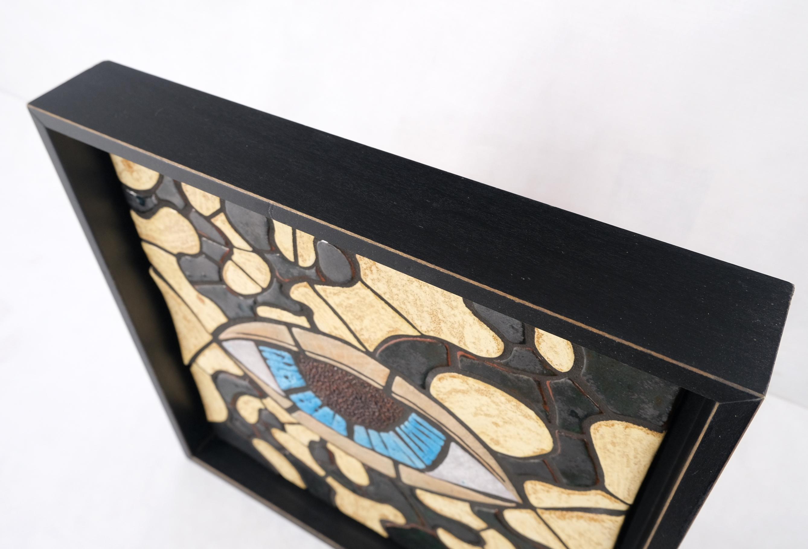 Contemporary Hand Crafted Wet-Cut Mosaic Modern Wall Hanging Plaque Art Sculptural Tiles For Sale