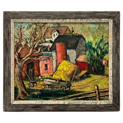 Abstract  Mid-century Farmhouse Oil Painting