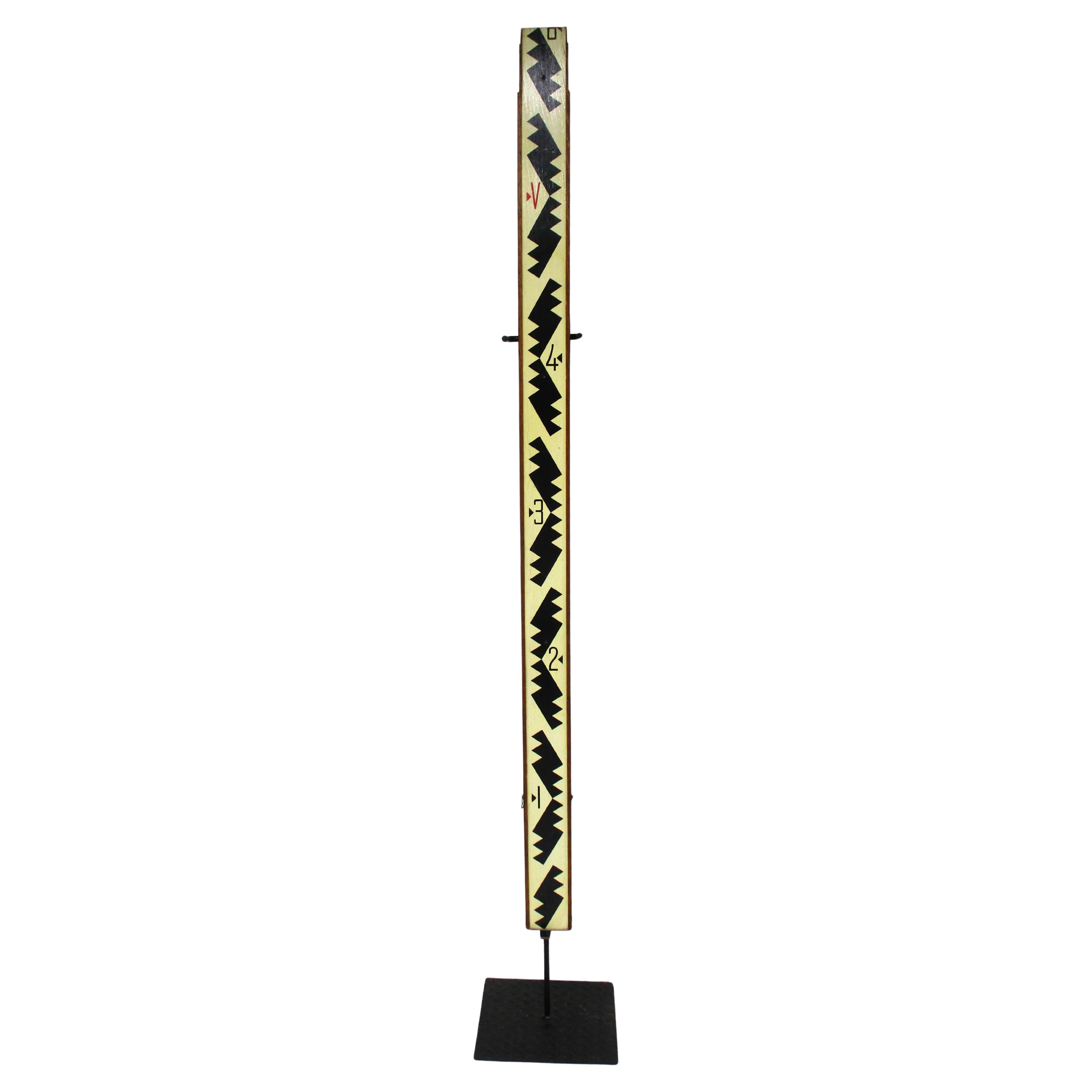 WPA Folk Art Styled Survey Stick with Stand (A) For Sale