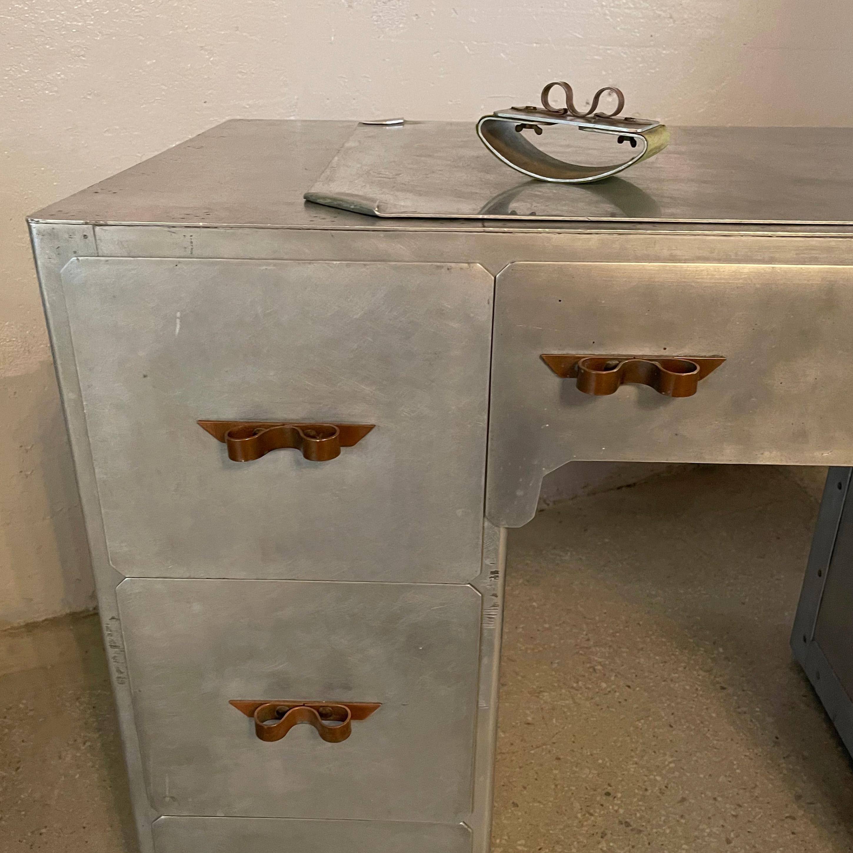 WPA Industrial Aluminum Artisan 5 Piece Desk Set 6