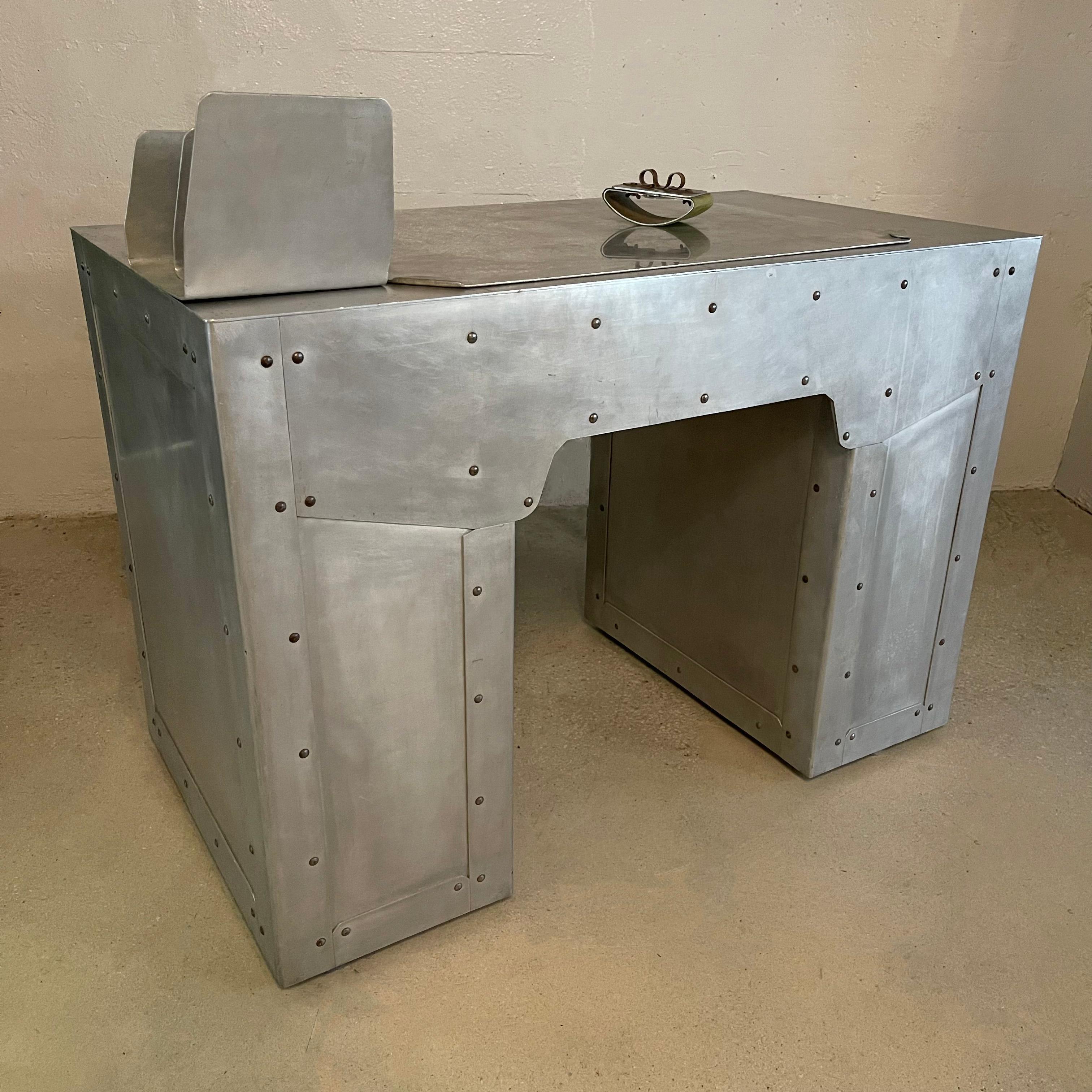 WPA Industrial Aluminum Artisan 5 Piece Desk Set 9