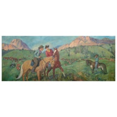 WPA Mural, "Americans at Work" by John M. Heller, circa 1935