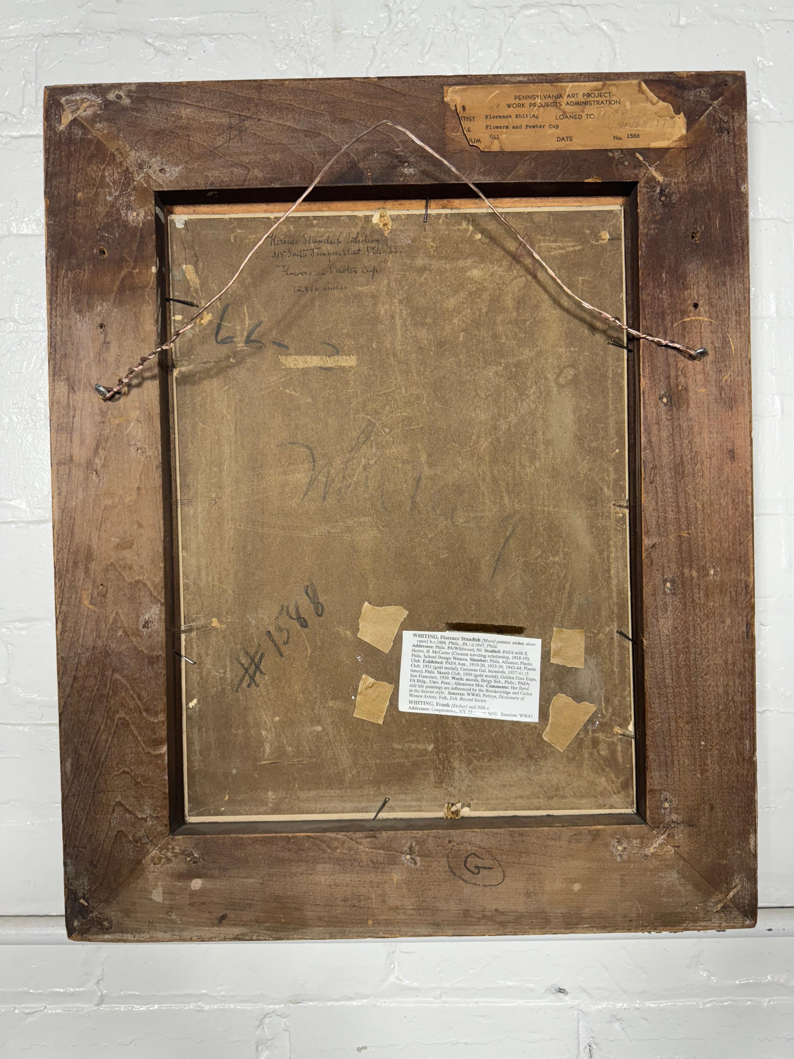W.P.A. Ölgemälde auf Leinwand/ Federal Arts Project von Florence Whiting, W.P.A. im Zustand „Gut“ im Angebot in Buffalo, NY