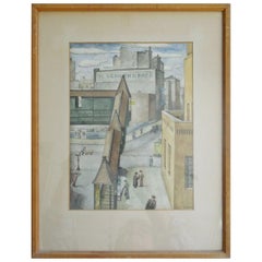 WPA Original Watercolor Painting, New York City, 1934 by WPA Artist Sewall