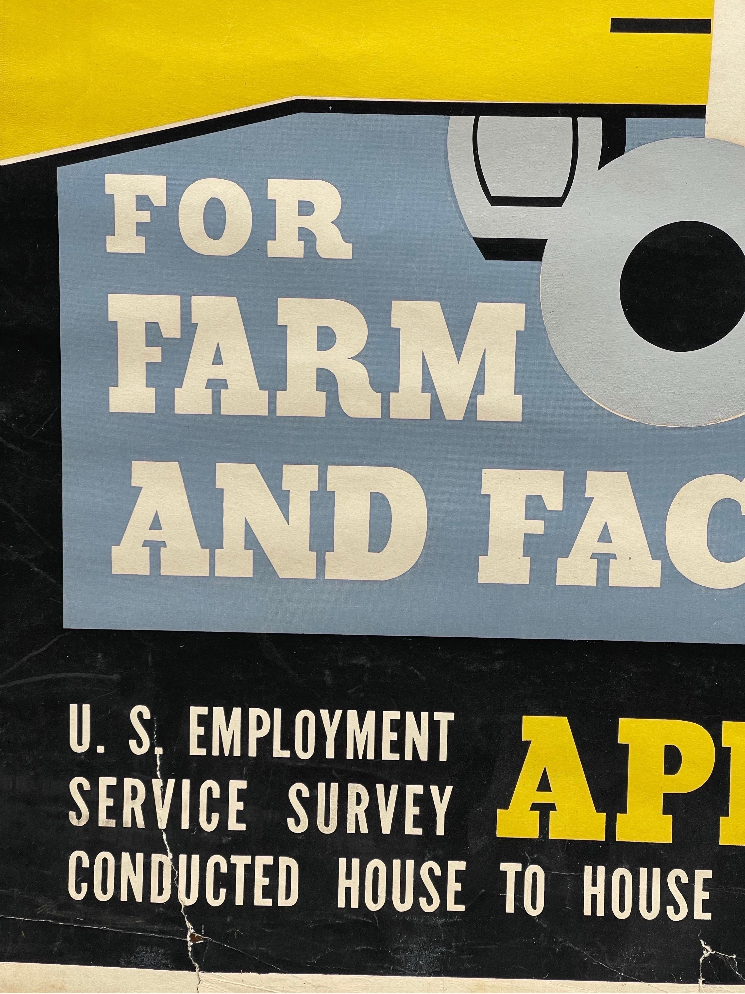 WPA-Poster, Mobilizing Michigan for Farm and Factory, von Maurice Merlin, aus Michigan im Angebot 2