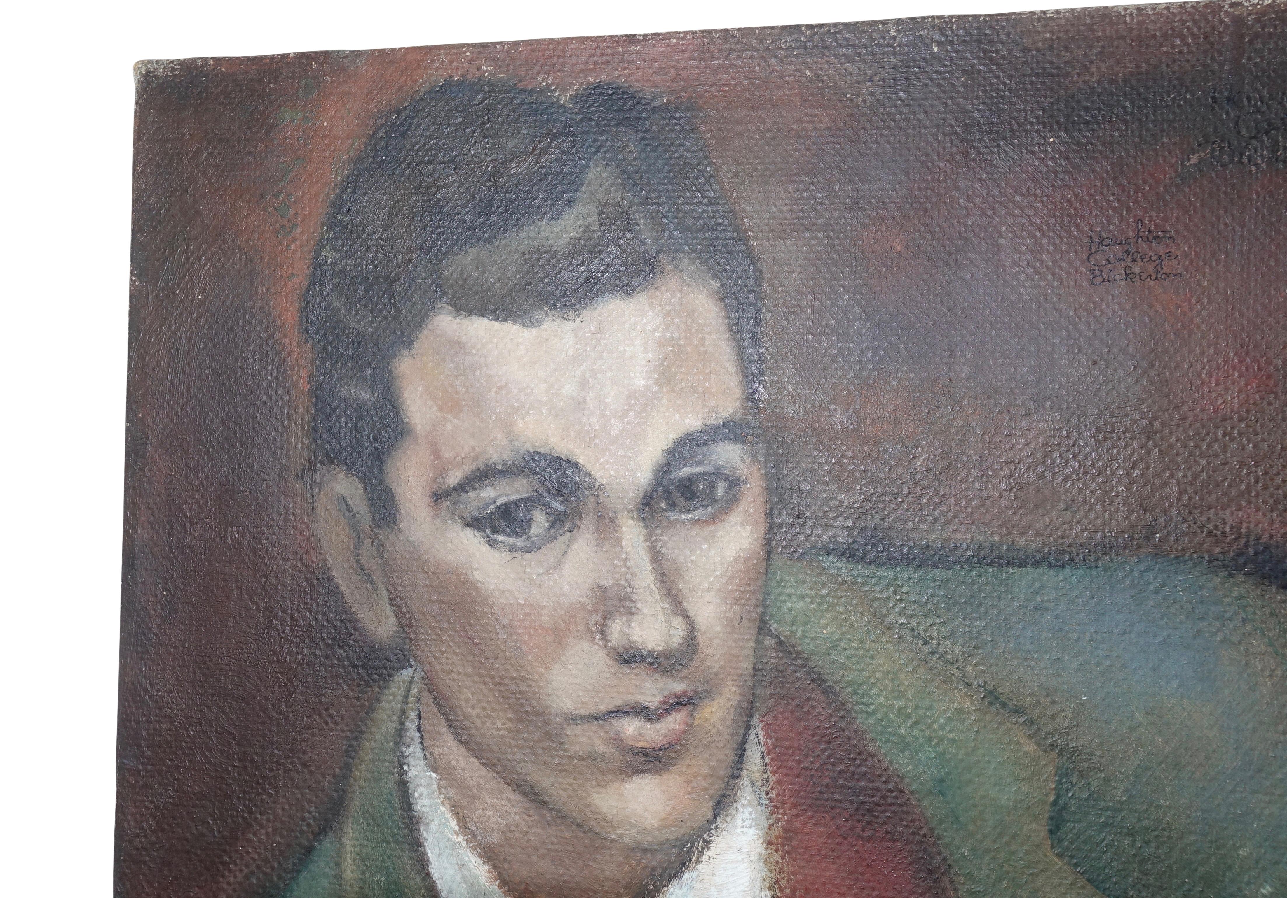 WPA Style Portrait Painting of a Gentleman, American, 1930s-1940s In Good Condition For Sale In San Francisco, CA
